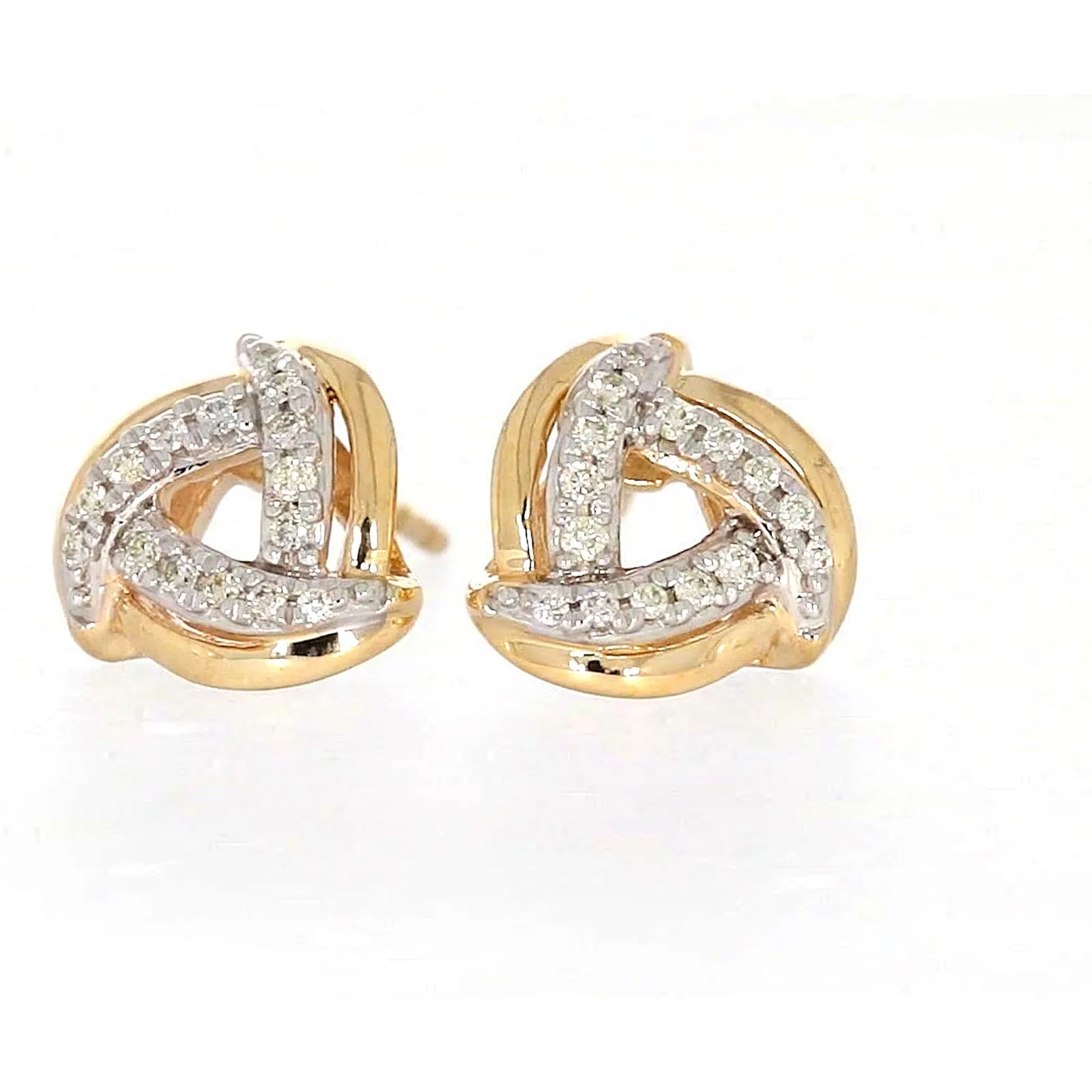 9ct Yellow Gold Round Brilliant Cut 0.12 CARAT tw of Diamonds Stud Earrings