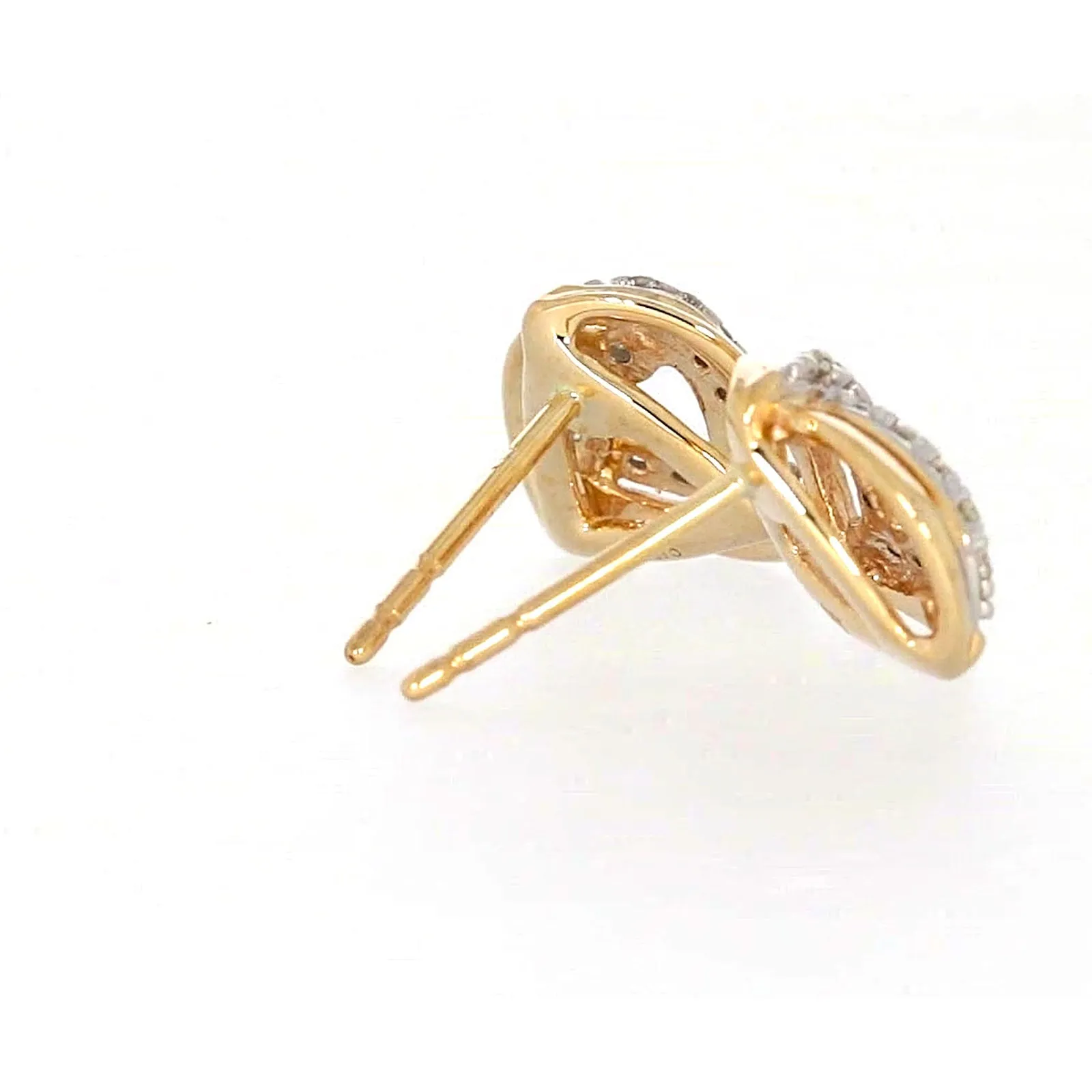 9ct Yellow Gold Round Brilliant Cut 0.12 CARAT tw of Diamonds Stud Earrings