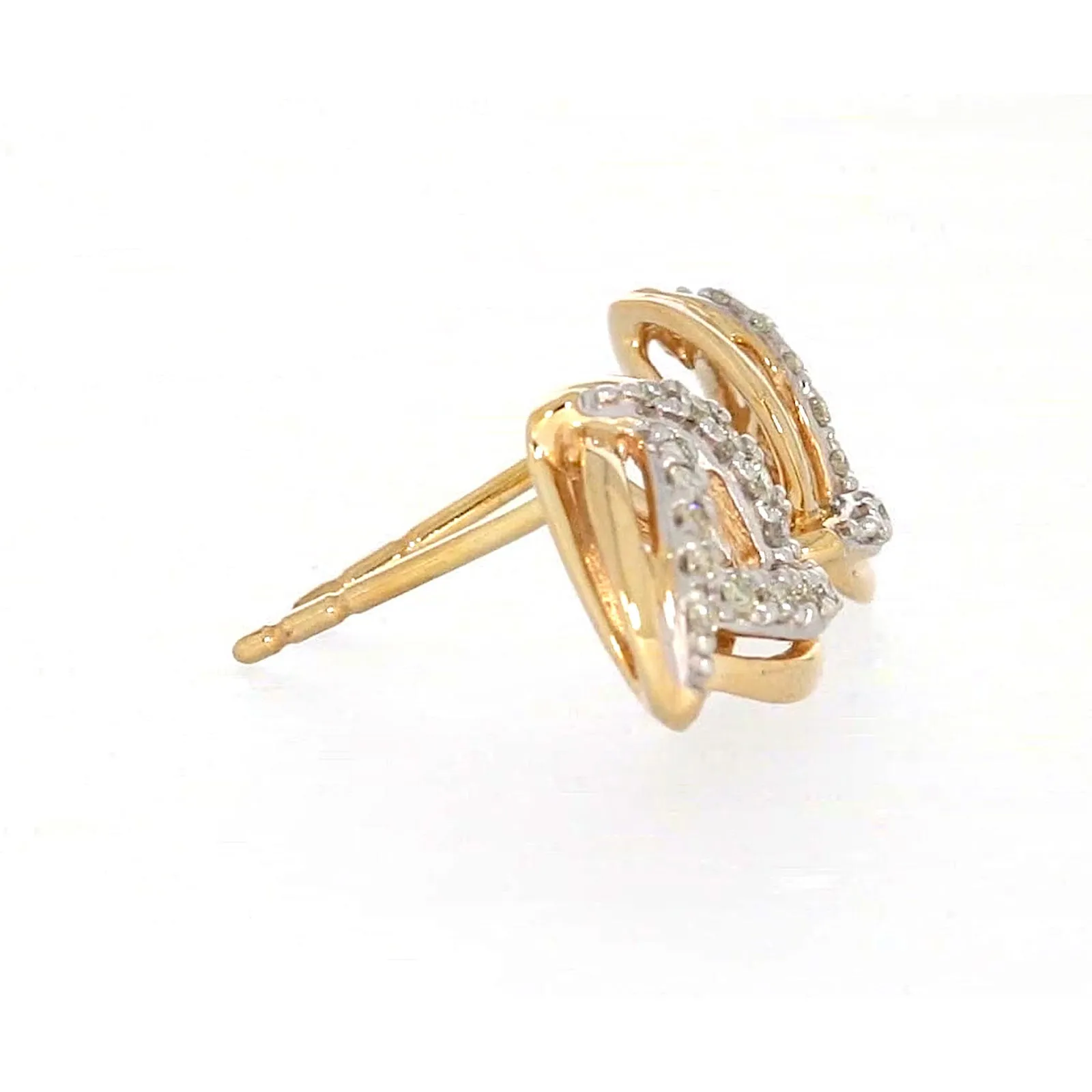 9ct Yellow Gold Round Brilliant Cut 0.12 CARAT tw of Diamonds Stud Earrings