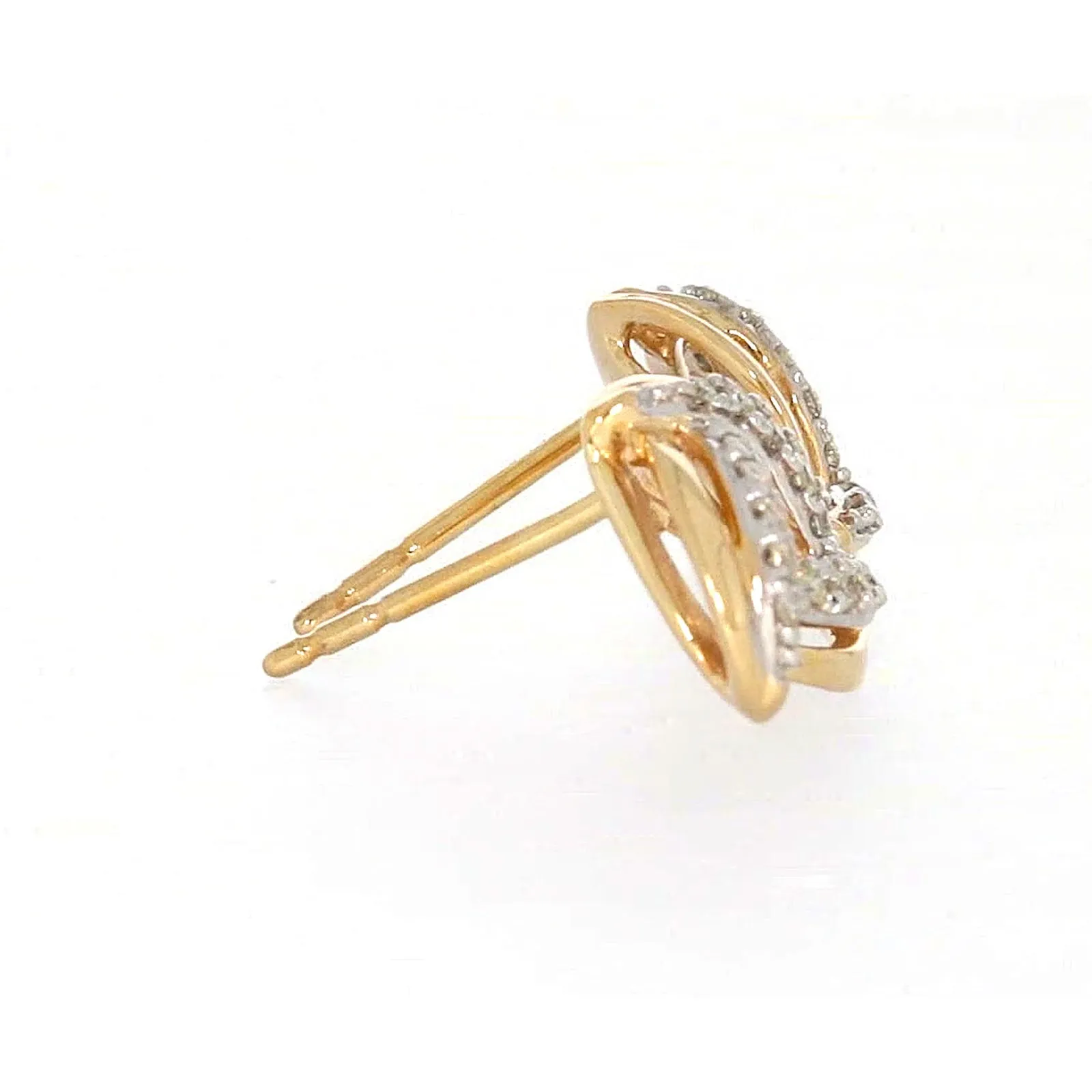 9ct Yellow Gold Round Brilliant Cut 0.12 CARAT tw of Diamonds Stud Earrings