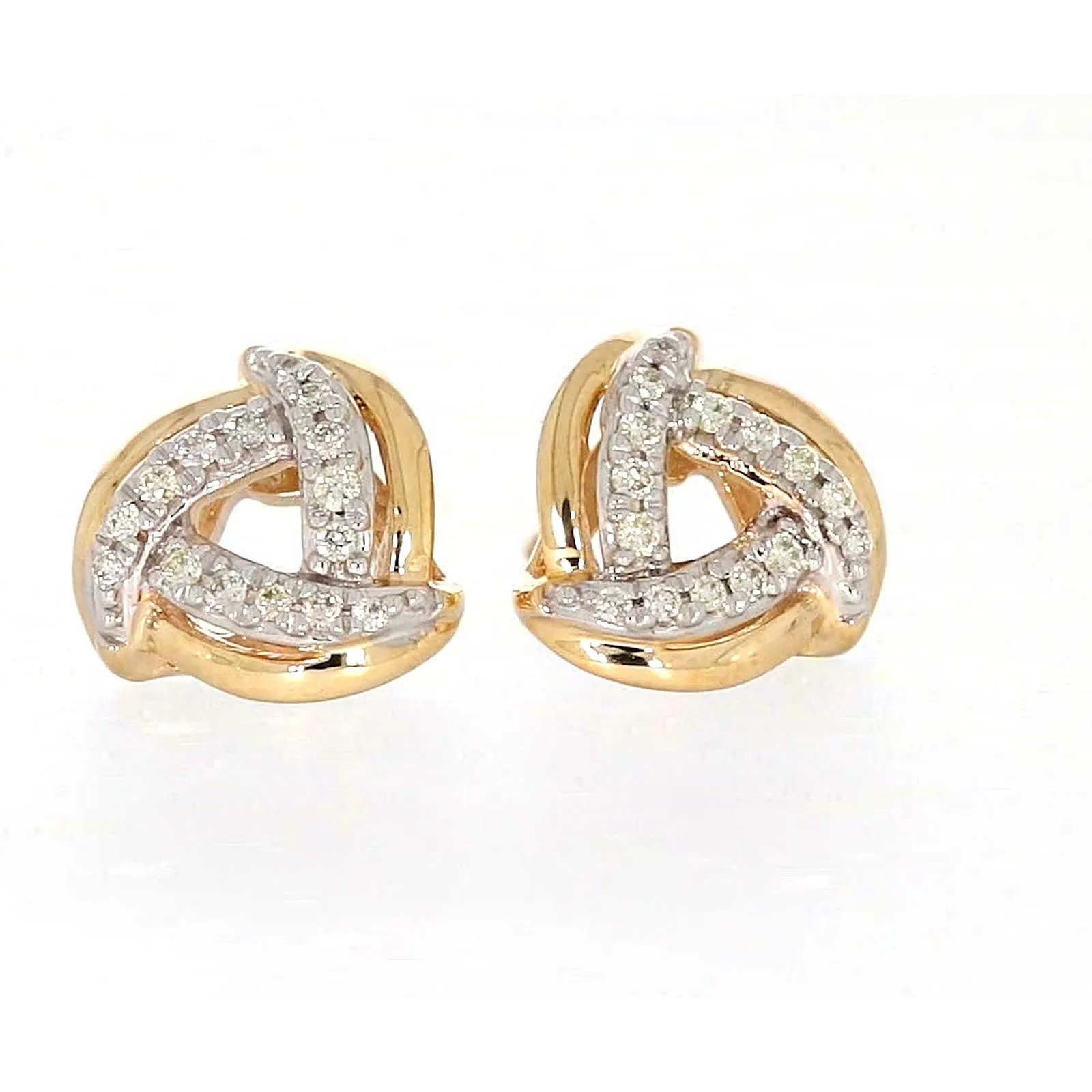 9ct Yellow Gold Round Brilliant Cut 0.12 CARAT tw of Diamonds Stud Earrings