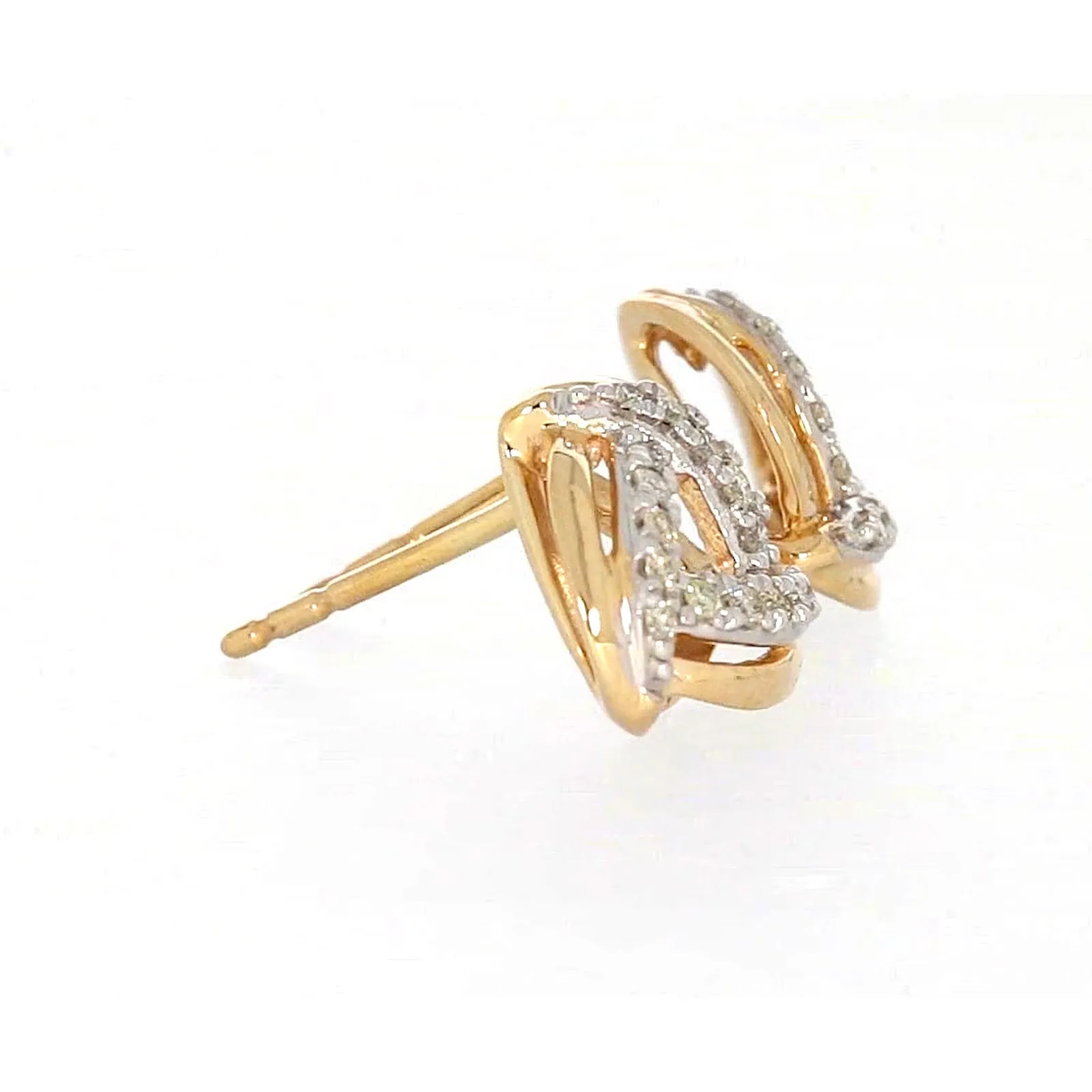 9ct Yellow Gold Round Brilliant Cut 0.12 CARAT tw of Diamonds Stud Earrings
