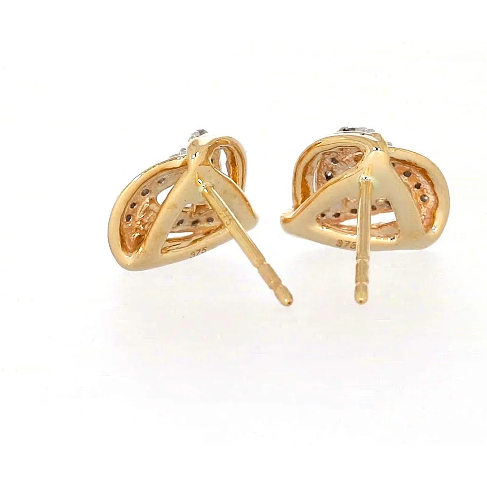 9ct Yellow Gold Round Brilliant Cut 0.12 CARAT tw of Diamonds Stud Earrings