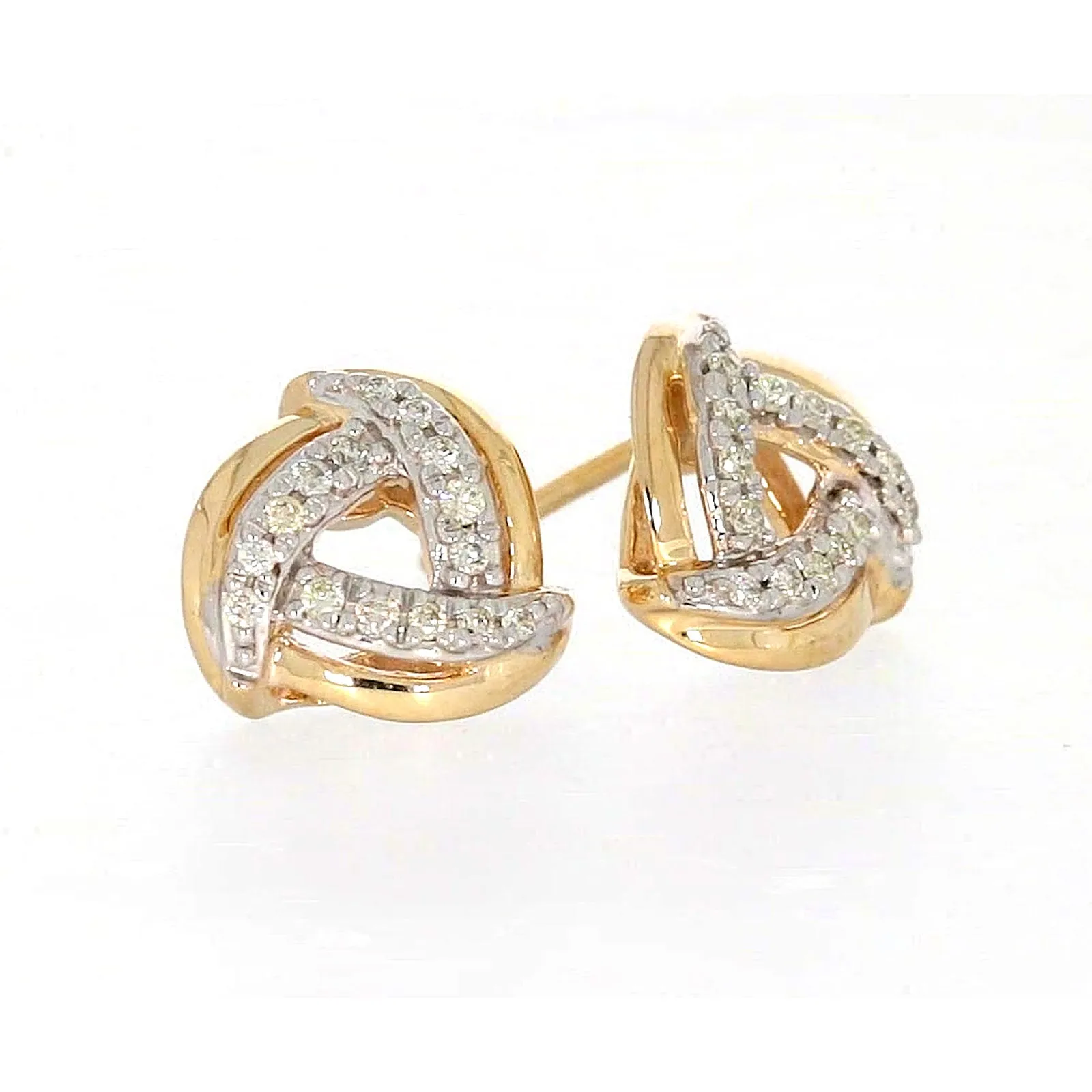 9ct Yellow Gold Round Brilliant Cut 0.12 CARAT tw of Diamonds Stud Earrings
