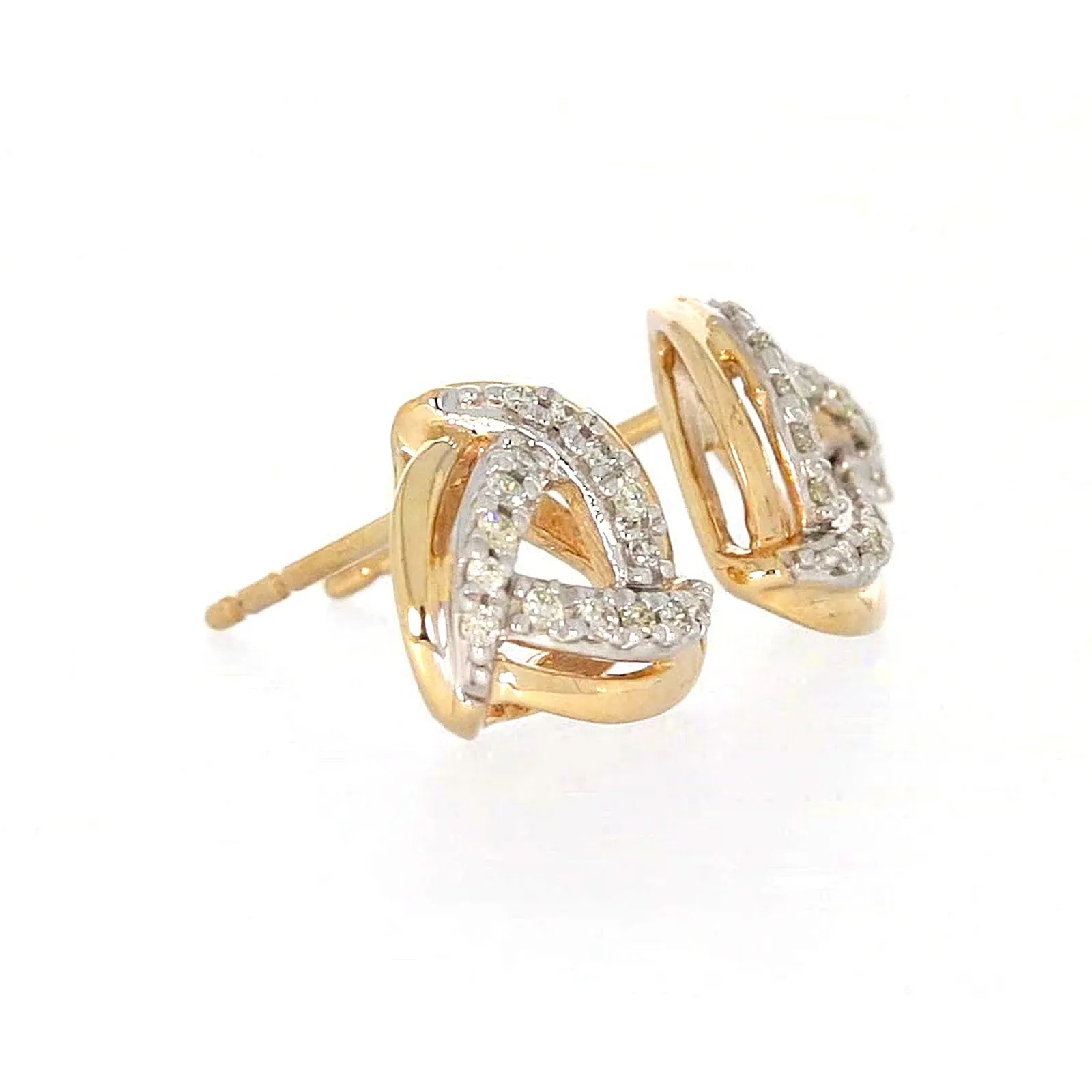 9ct Yellow Gold Round Brilliant Cut 0.12 CARAT tw of Diamonds Stud Earrings