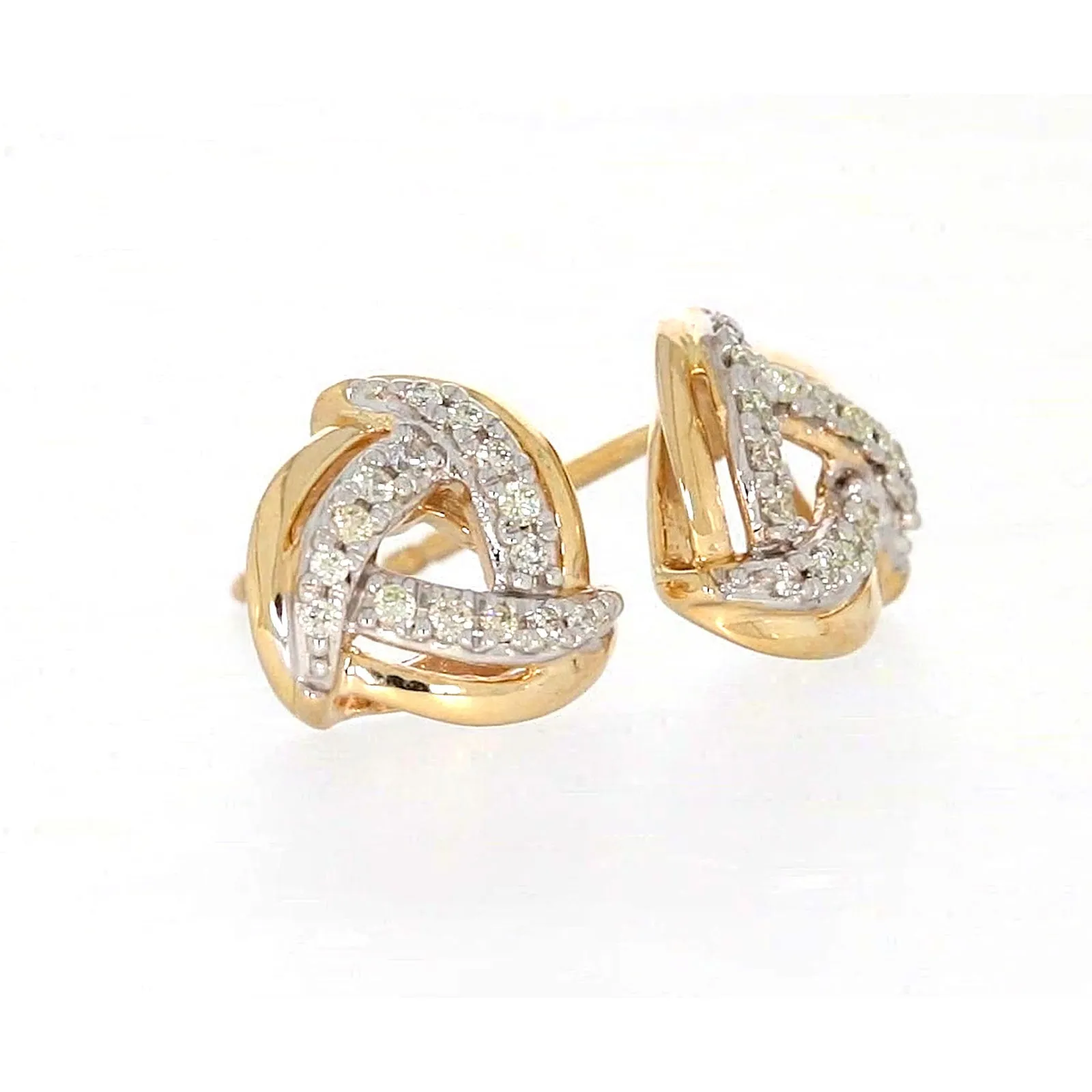 9ct Yellow Gold Round Brilliant Cut 0.12 CARAT tw of Diamonds Stud Earrings