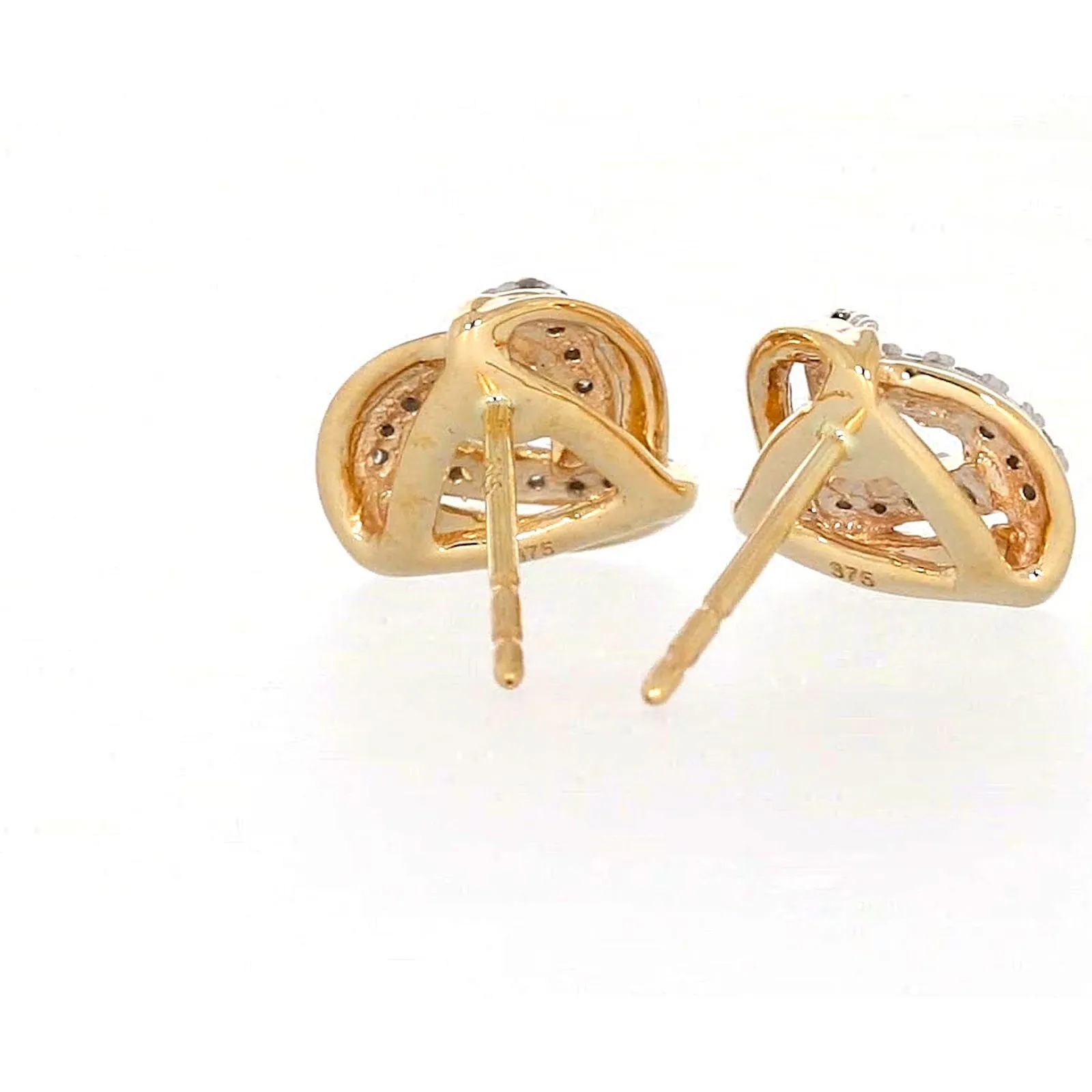 9ct Yellow Gold Round Brilliant Cut 0.12 CARAT tw of Diamonds Stud Earrings