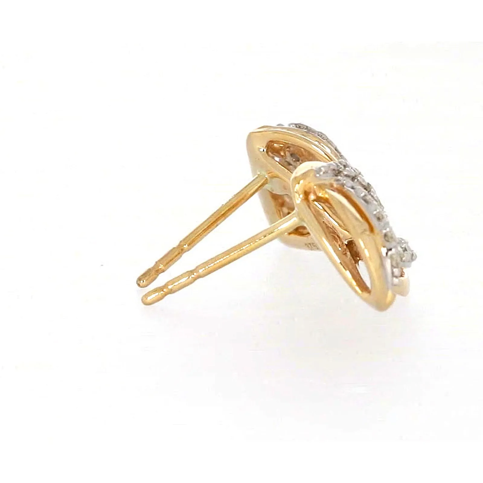 9ct Yellow Gold Round Brilliant Cut 0.12 CARAT tw of Diamonds Stud Earrings