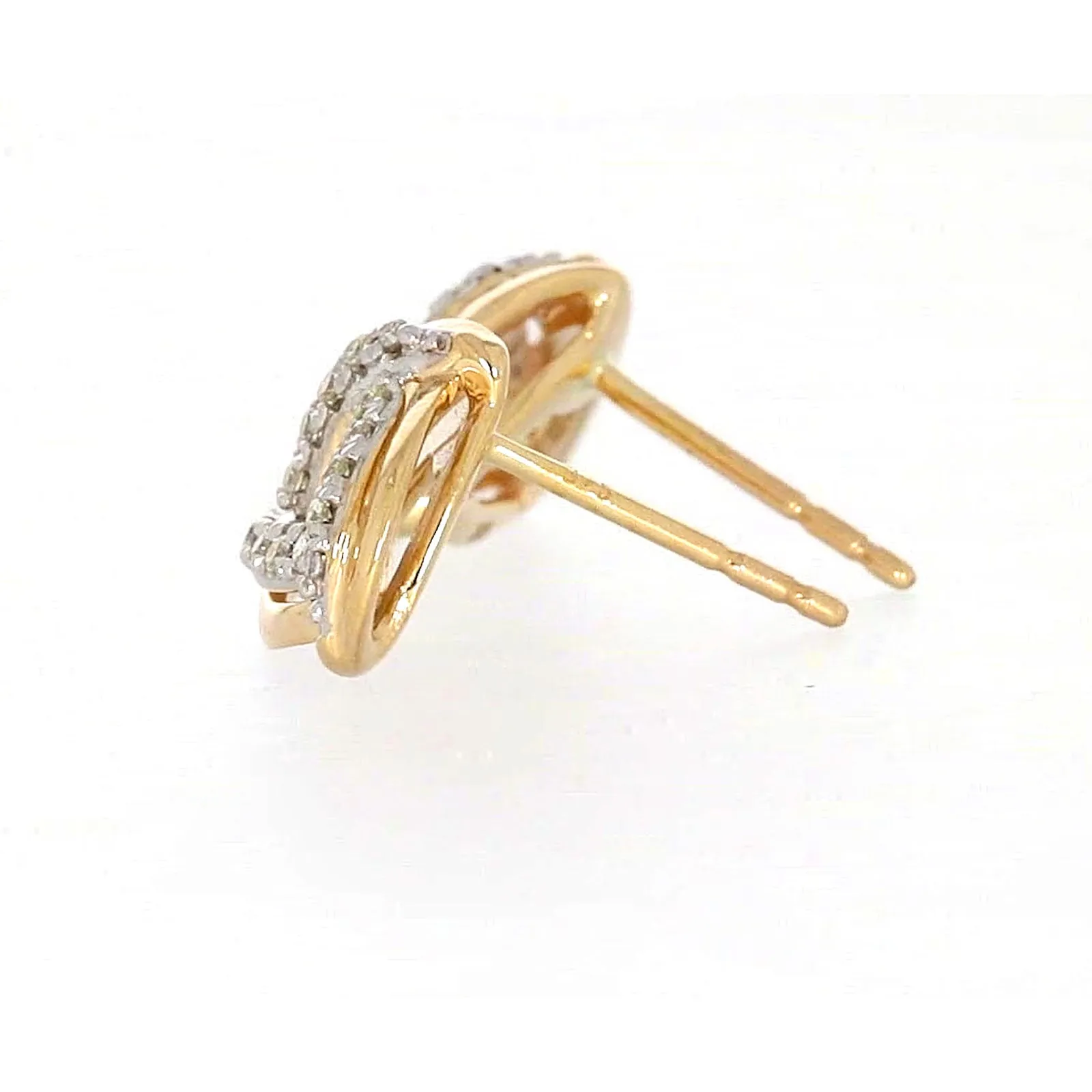 9ct Yellow Gold Round Brilliant Cut 0.12 CARAT tw of Diamonds Stud Earrings