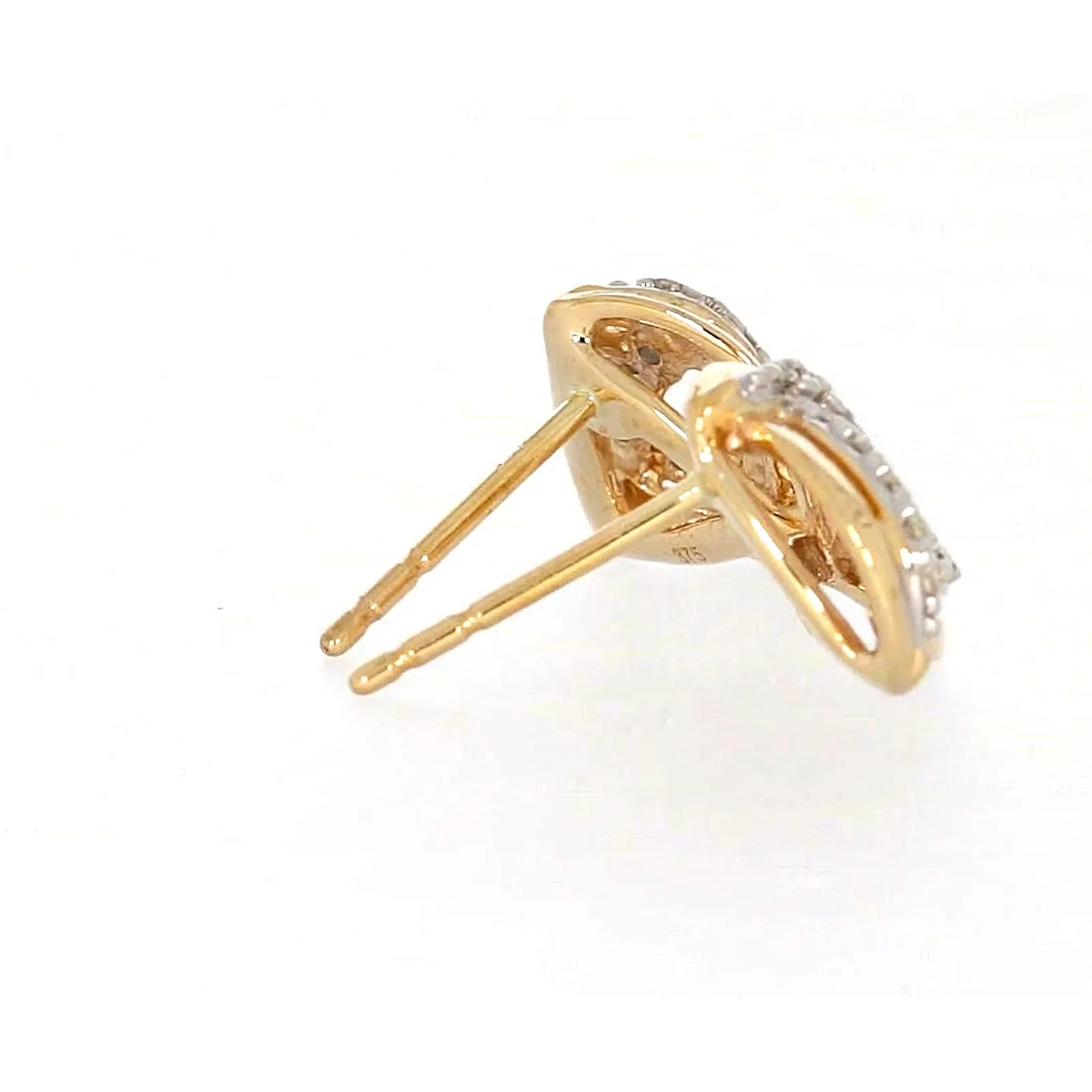 9ct Yellow Gold Round Brilliant Cut 0.12 CARAT tw of Diamonds Stud Earrings