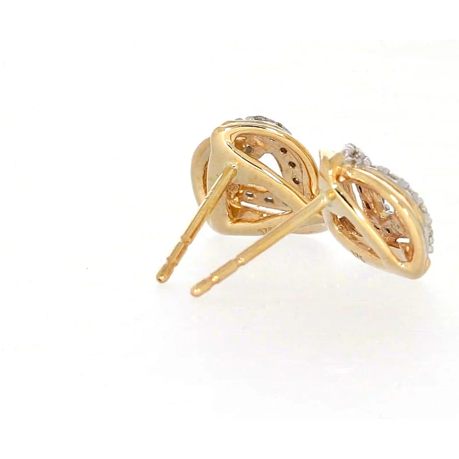 9ct Yellow Gold Round Brilliant Cut 0.12 CARAT tw of Diamonds Stud Earrings