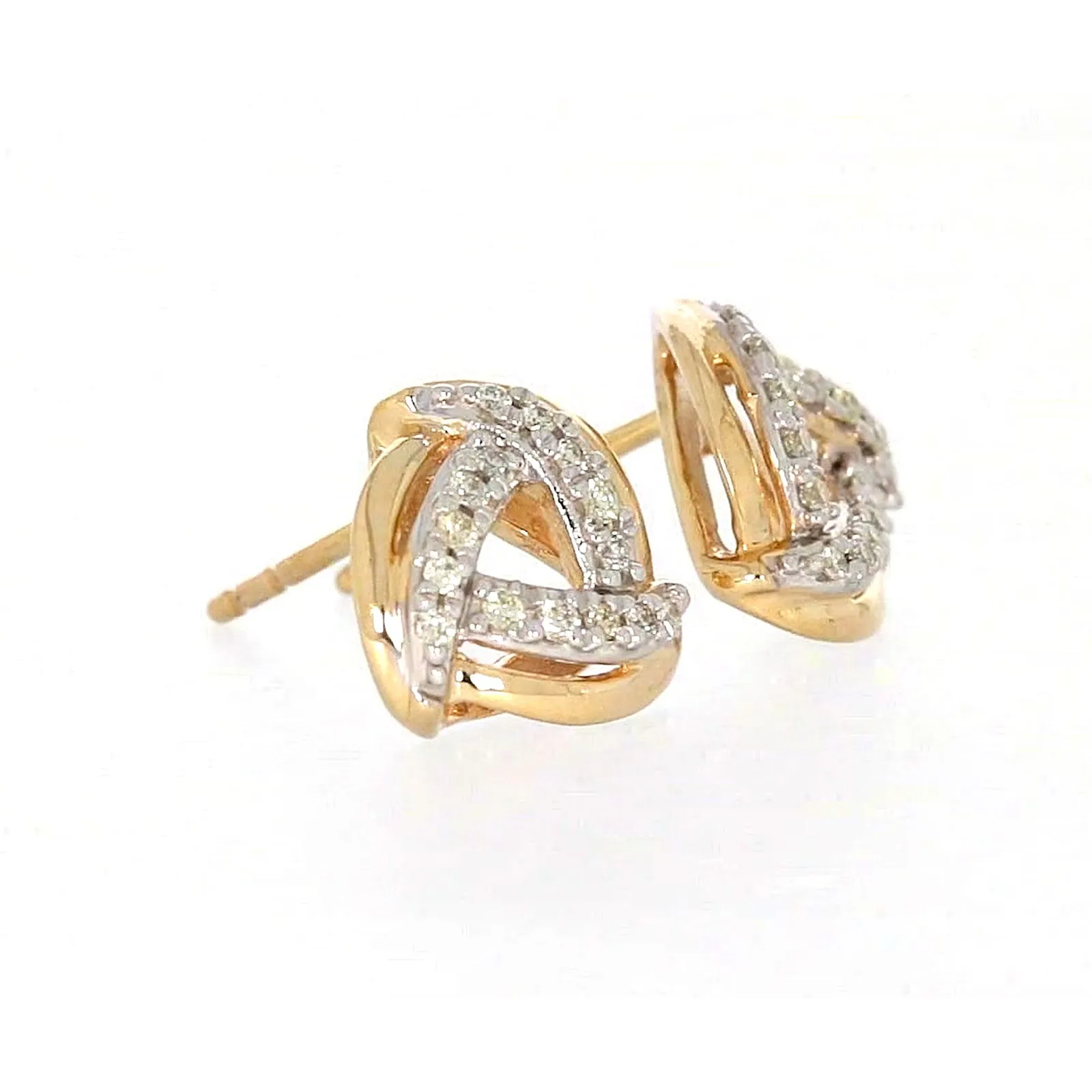 9ct Yellow Gold Round Brilliant Cut 0.12 CARAT tw of Diamonds Stud Earrings