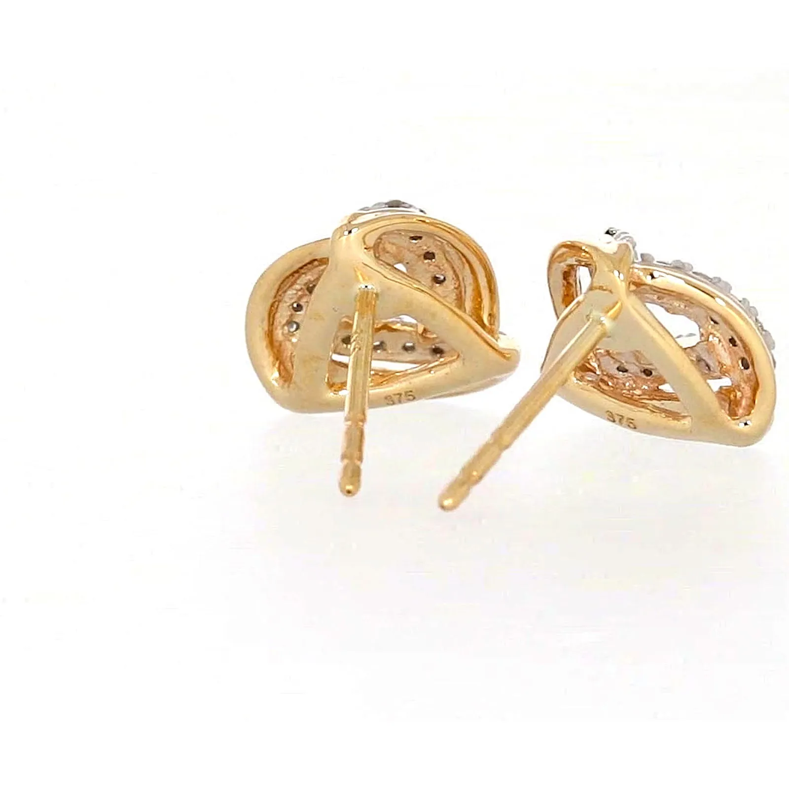 9ct Yellow Gold Round Brilliant Cut 0.12 CARAT tw of Diamonds Stud Earrings
