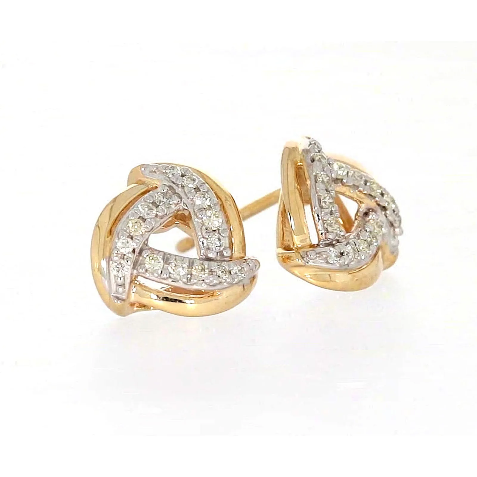9ct Yellow Gold Round Brilliant Cut 0.12 CARAT tw of Diamonds Stud Earrings