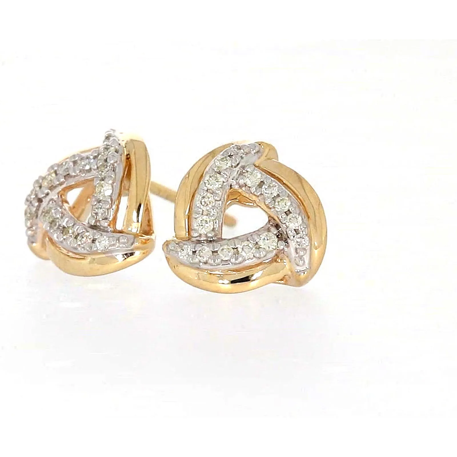 9ct Yellow Gold Round Brilliant Cut 0.12 CARAT tw of Diamonds Stud Earrings