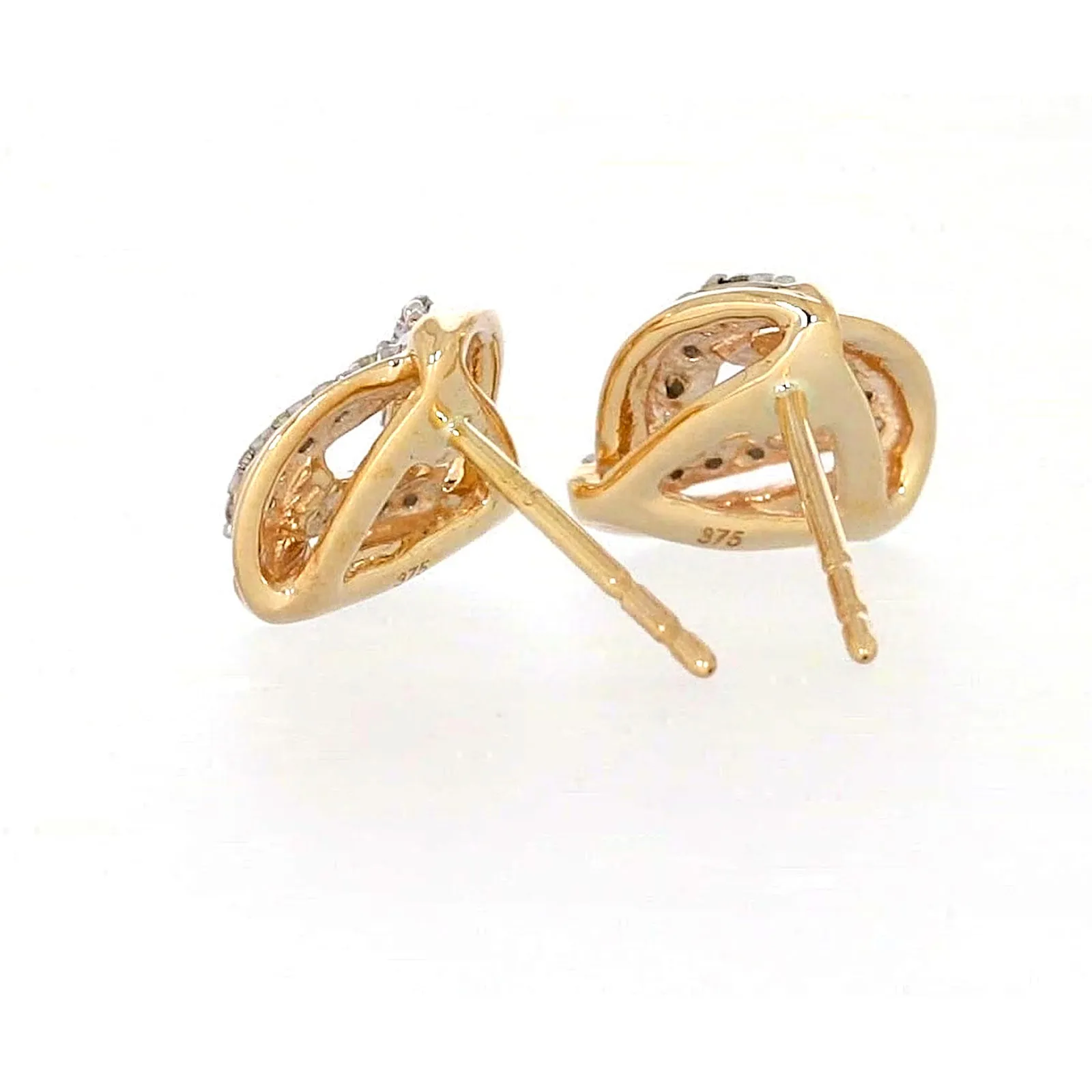 9ct Yellow Gold Round Brilliant Cut 0.12 CARAT tw of Diamonds Stud Earrings