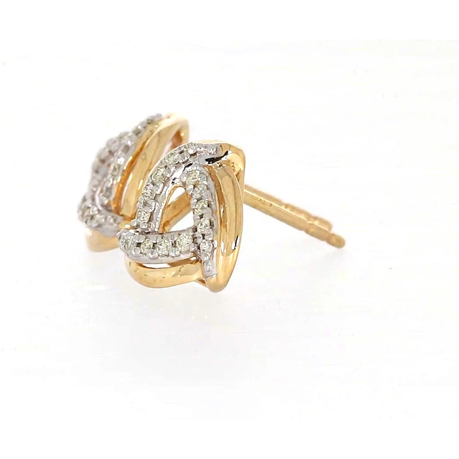 9ct Yellow Gold Round Brilliant Cut 0.12 CARAT tw of Diamonds Stud Earrings