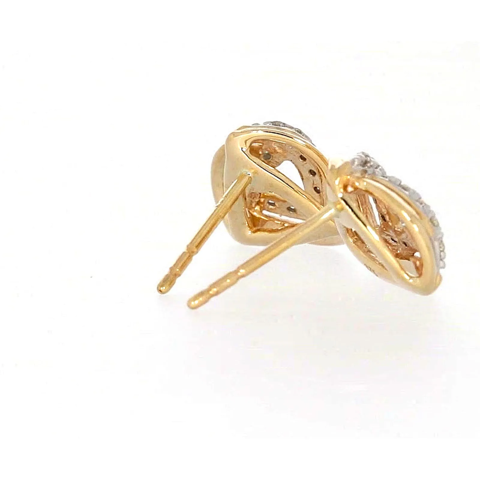 9ct Yellow Gold Round Brilliant Cut 0.12 CARAT tw of Diamonds Stud Earrings