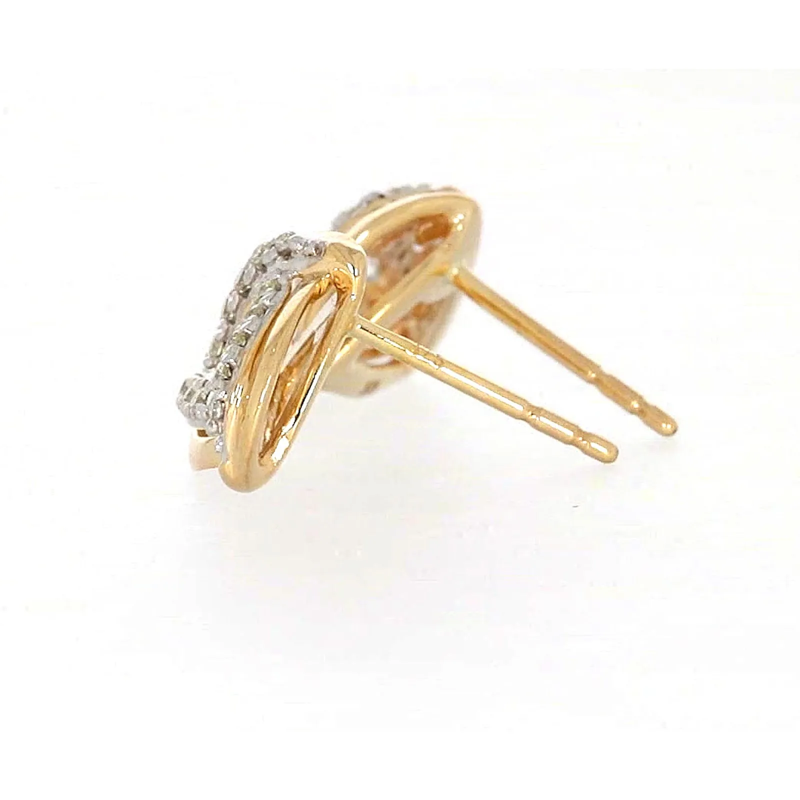9ct Yellow Gold Round Brilliant Cut 0.12 CARAT tw of Diamonds Stud Earrings