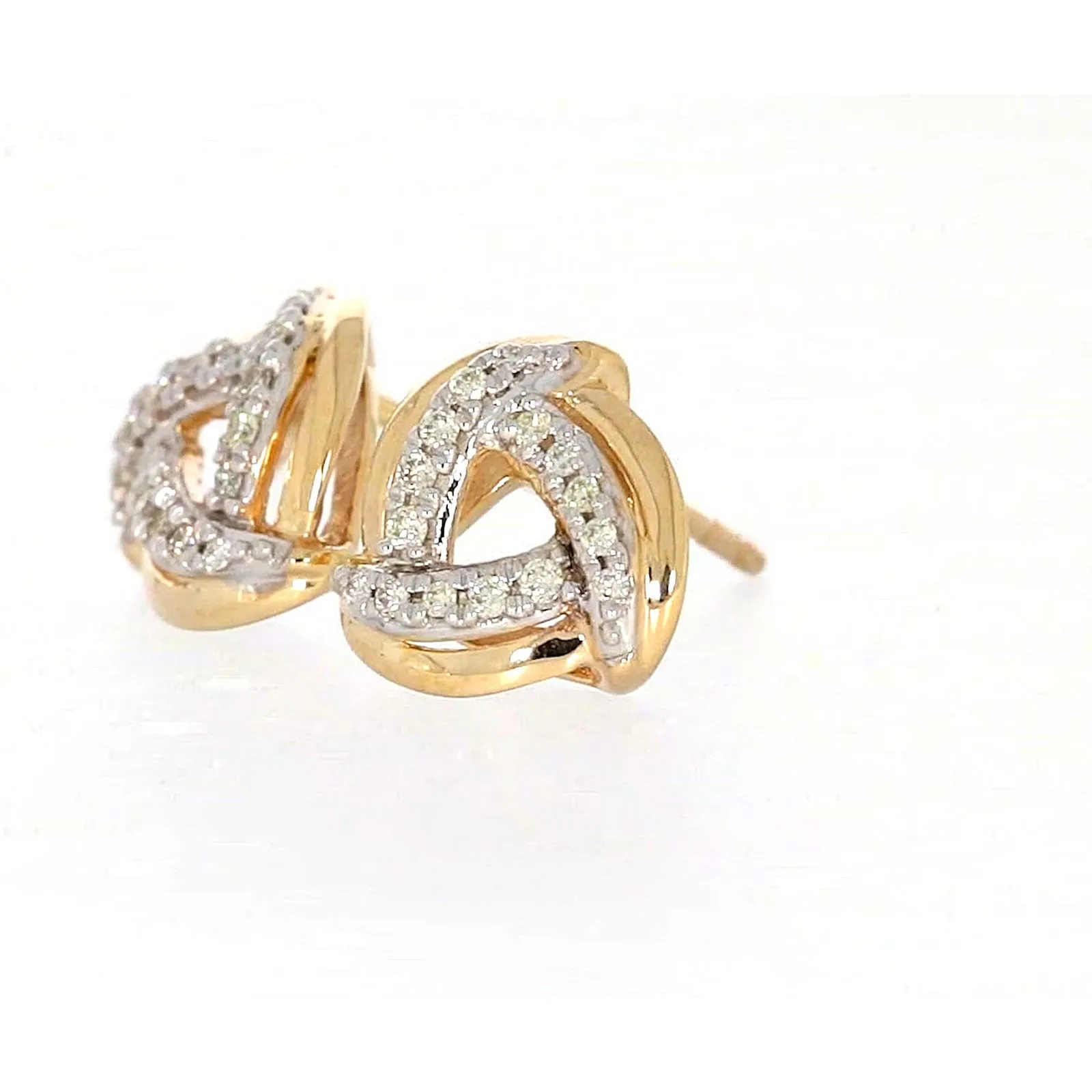 9ct Yellow Gold Round Brilliant Cut 0.12 CARAT tw of Diamonds Stud Earrings