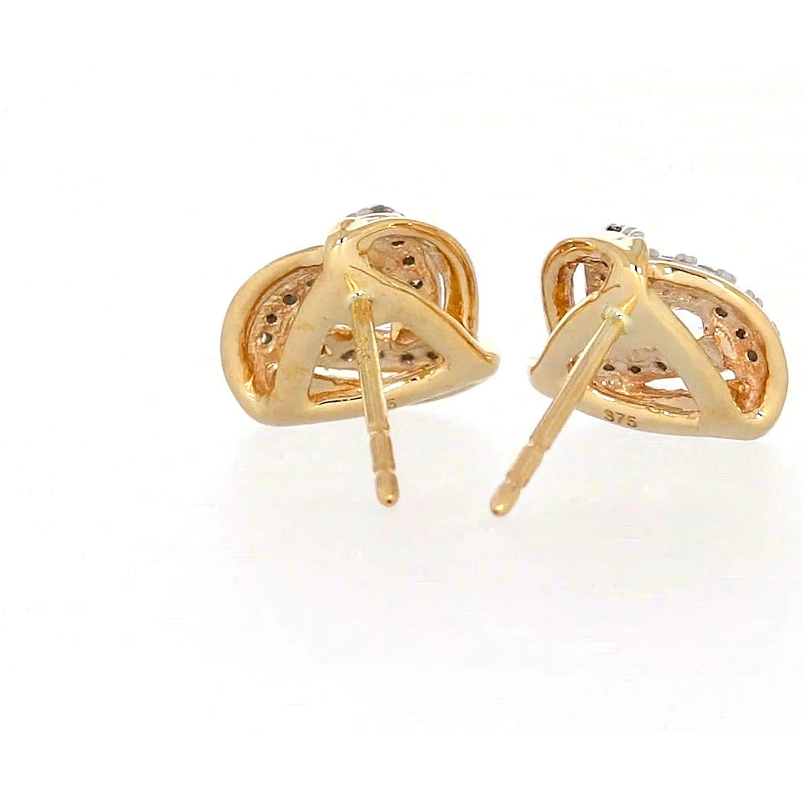 9ct Yellow Gold Round Brilliant Cut 0.12 CARAT tw of Diamonds Stud Earrings