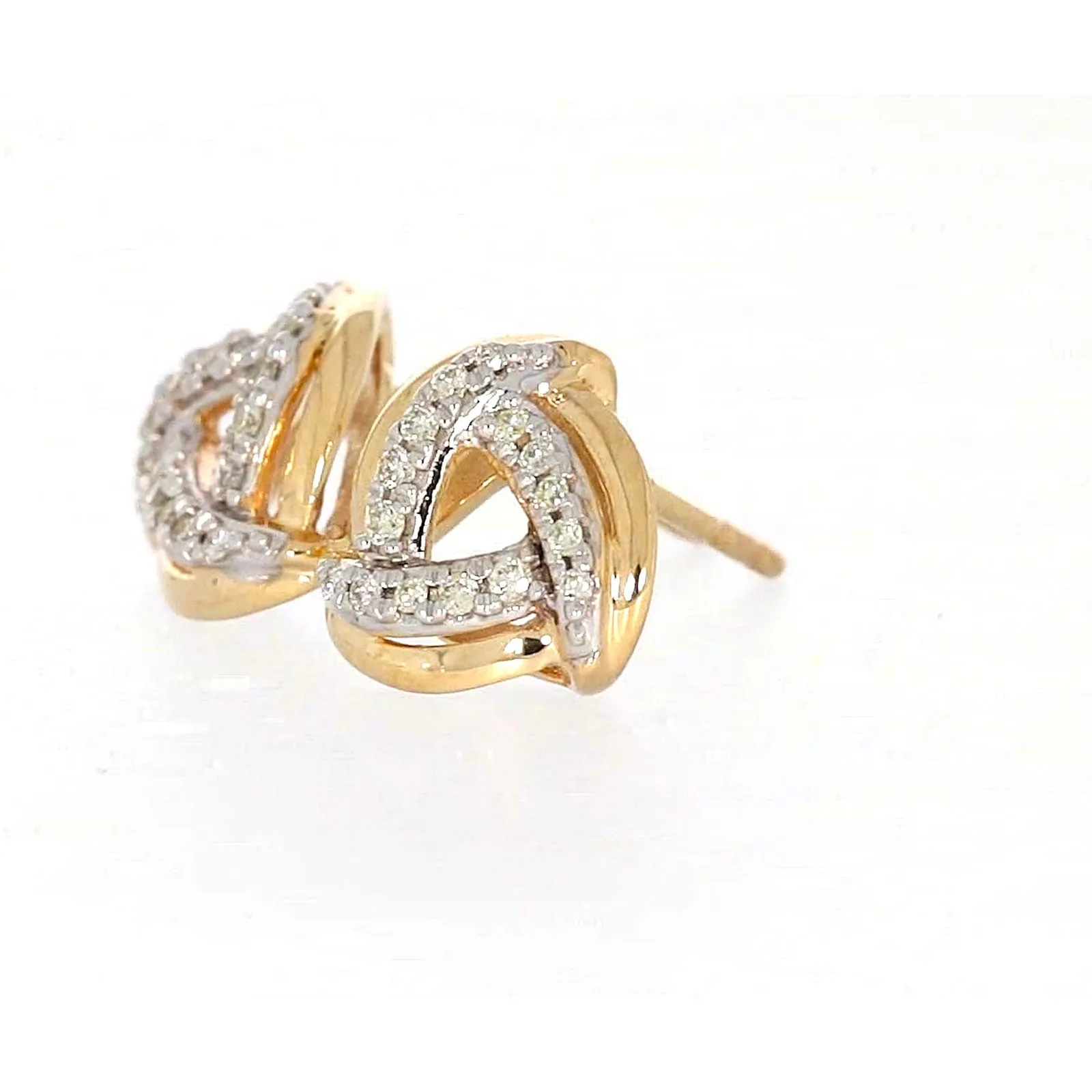 9ct Yellow Gold Round Brilliant Cut 0.12 CARAT tw of Diamonds Stud Earrings