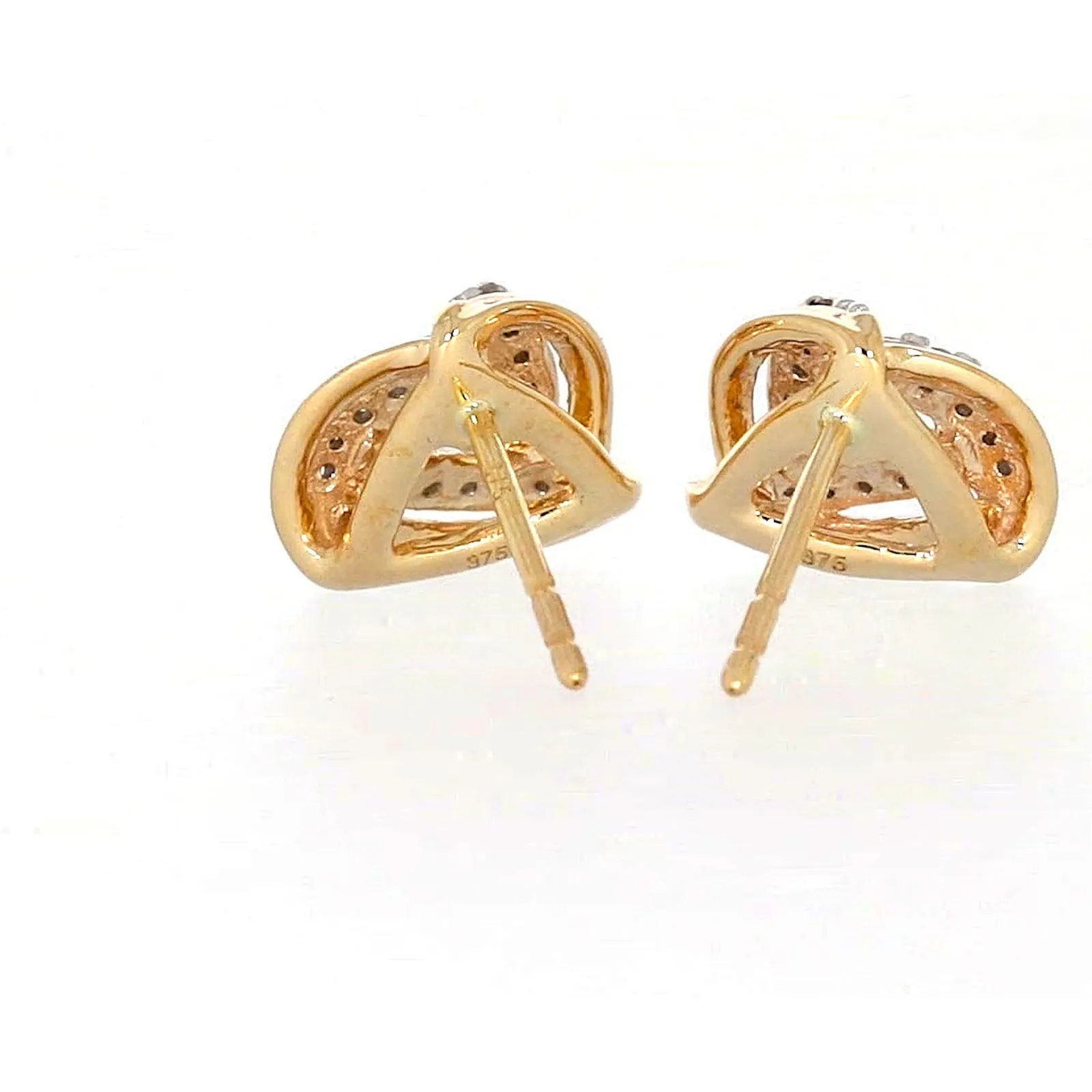 9ct Yellow Gold Round Brilliant Cut 0.12 CARAT tw of Diamonds Stud Earrings