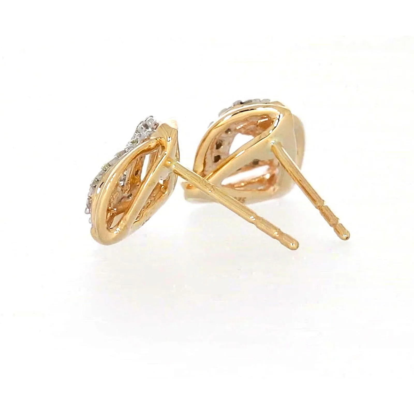9ct Yellow Gold Round Brilliant Cut 0.12 CARAT tw of Diamonds Stud Earrings