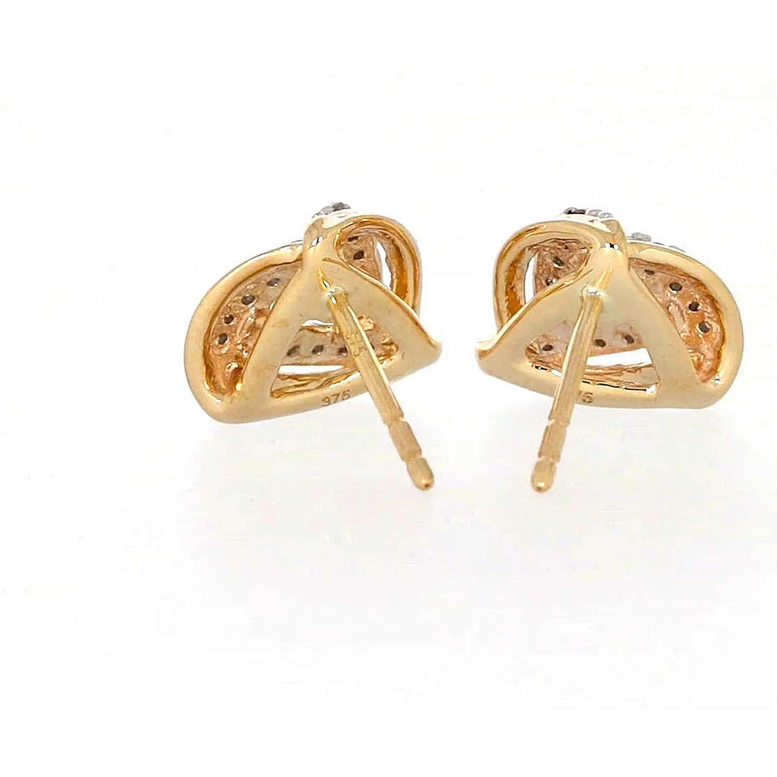 9ct Yellow Gold Round Brilliant Cut 0.12 CARAT tw of Diamonds Stud Earrings