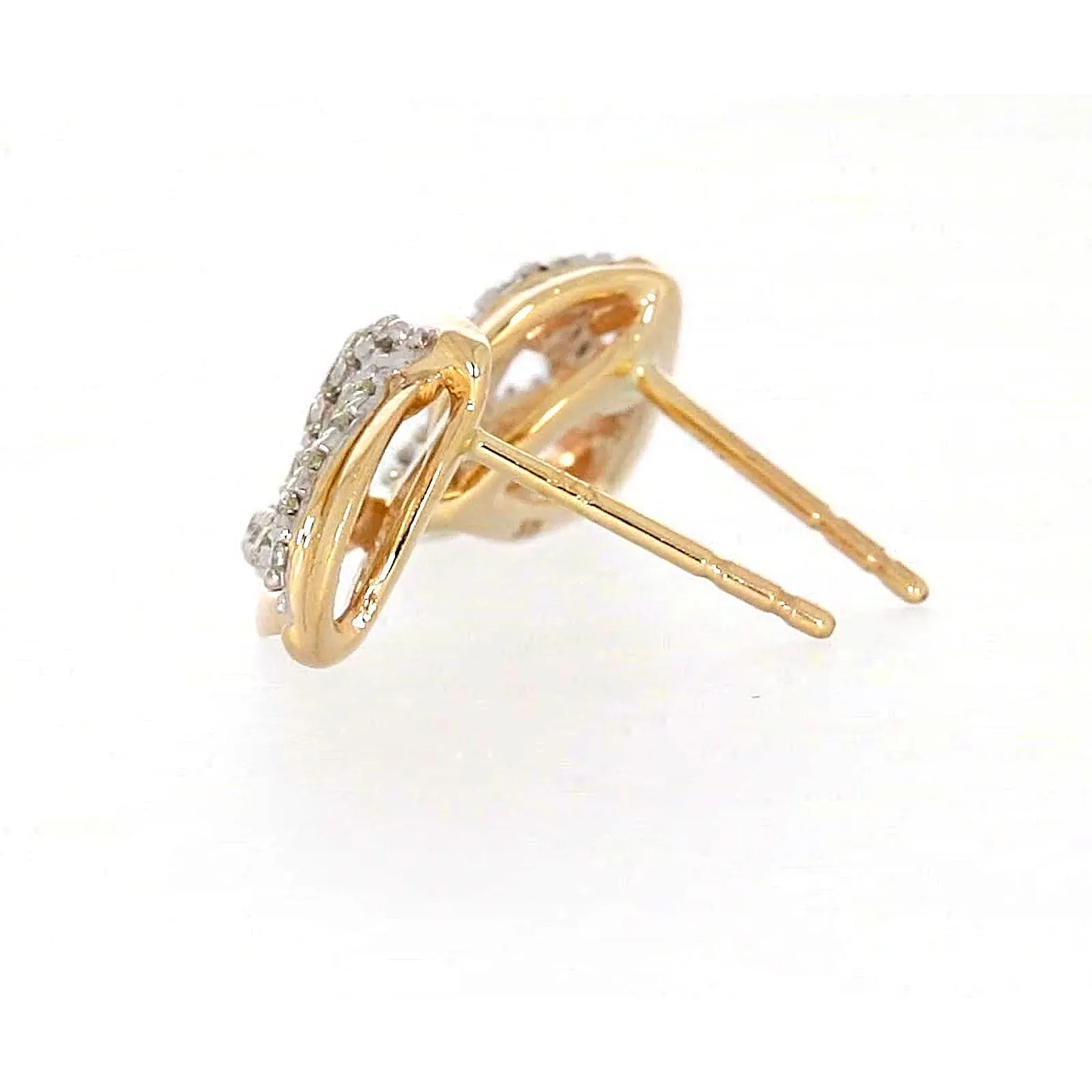 9ct Yellow Gold Round Brilliant Cut 0.12 CARAT tw of Diamonds Stud Earrings