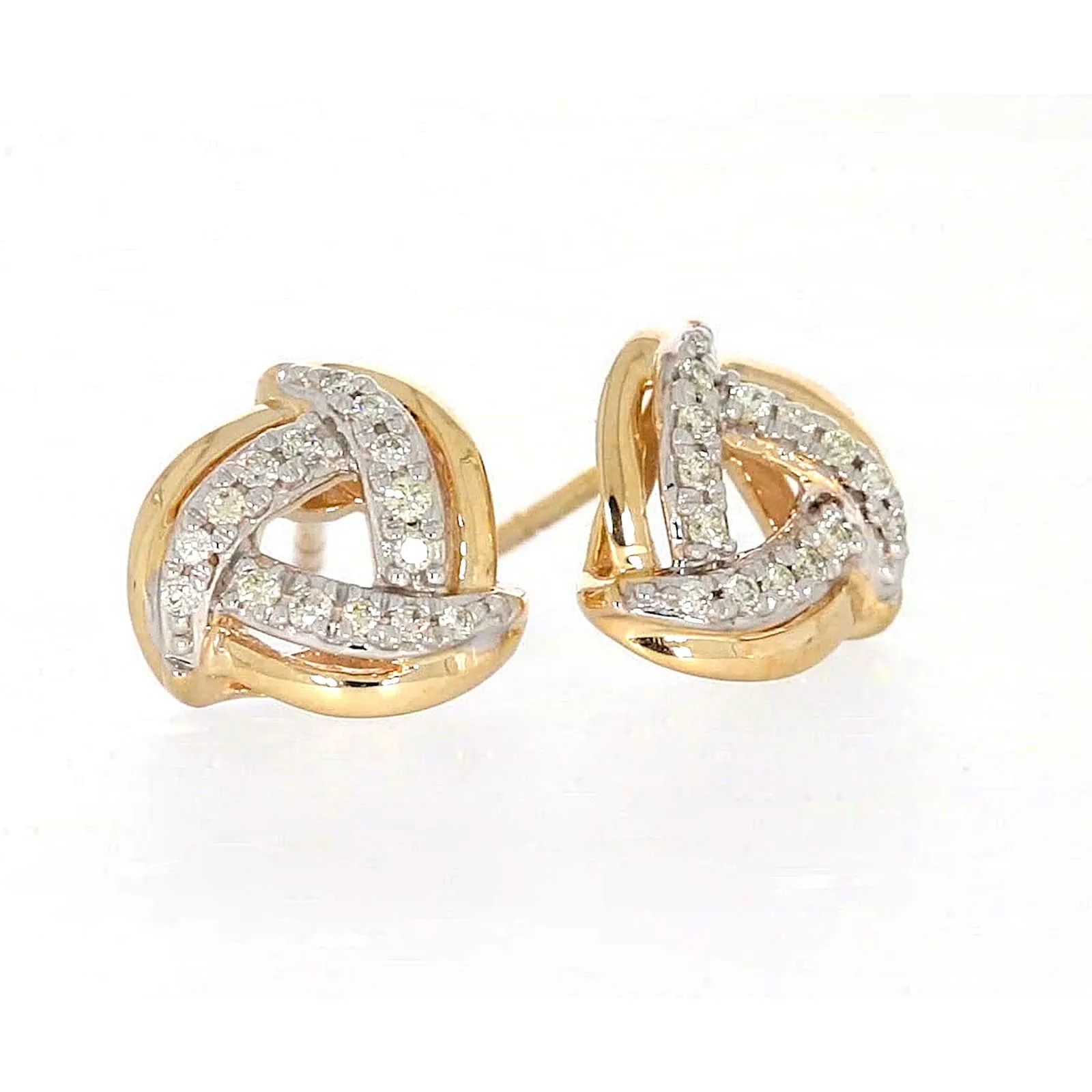9ct Yellow Gold Round Brilliant Cut 0.12 CARAT tw of Diamonds Stud Earrings