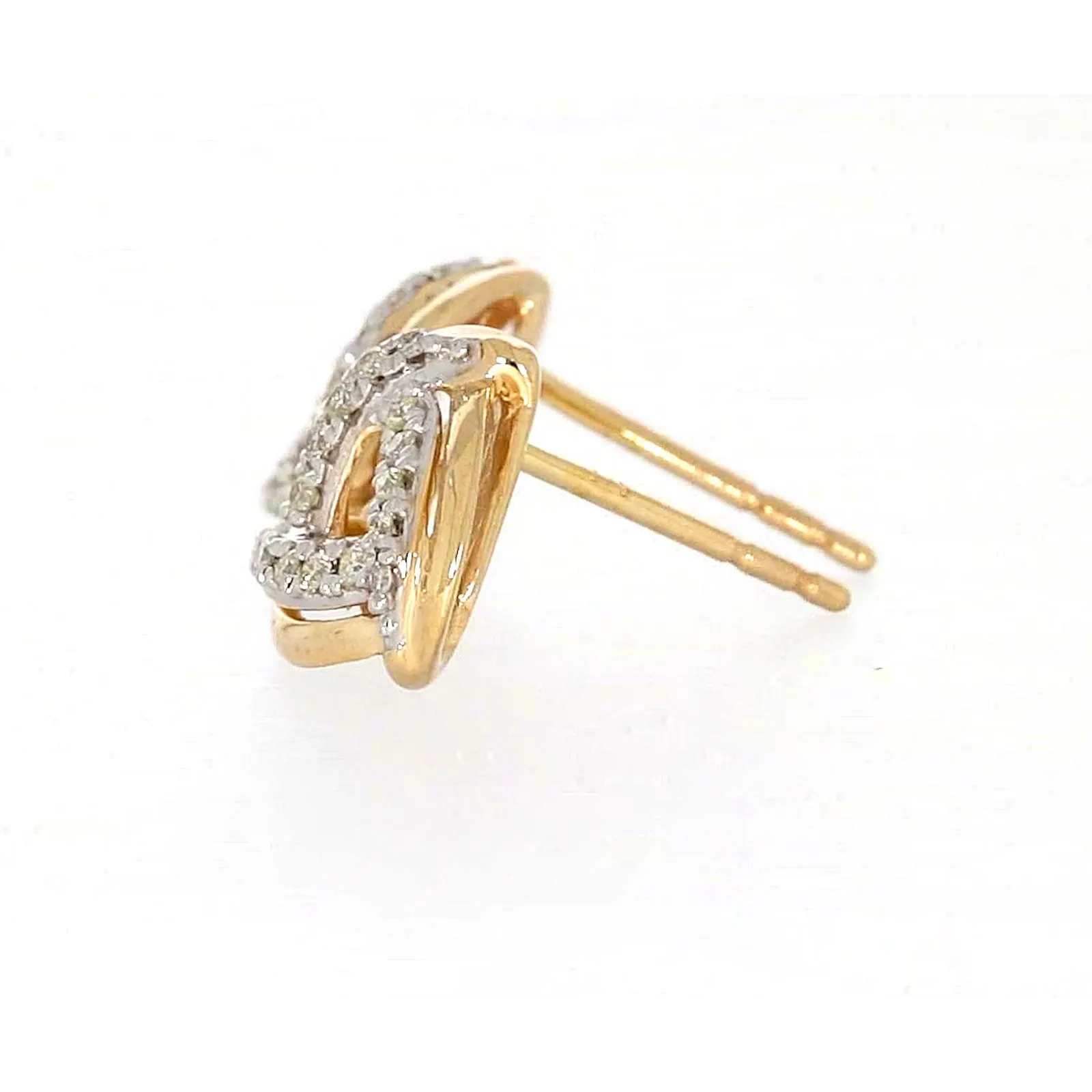 9ct Yellow Gold Round Brilliant Cut 0.12 CARAT tw of Diamonds Stud Earrings