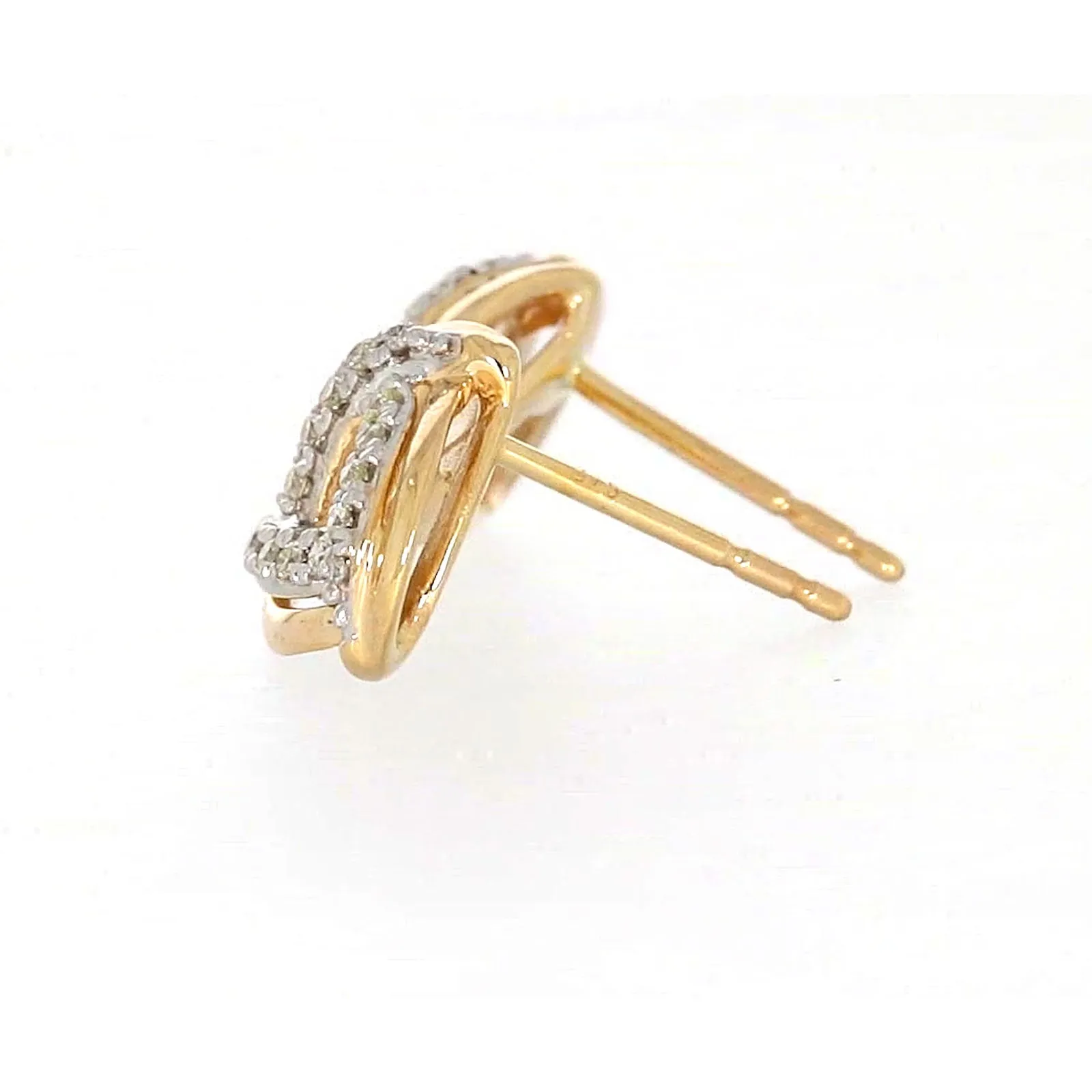 9ct Yellow Gold Round Brilliant Cut 0.12 CARAT tw of Diamonds Stud Earrings