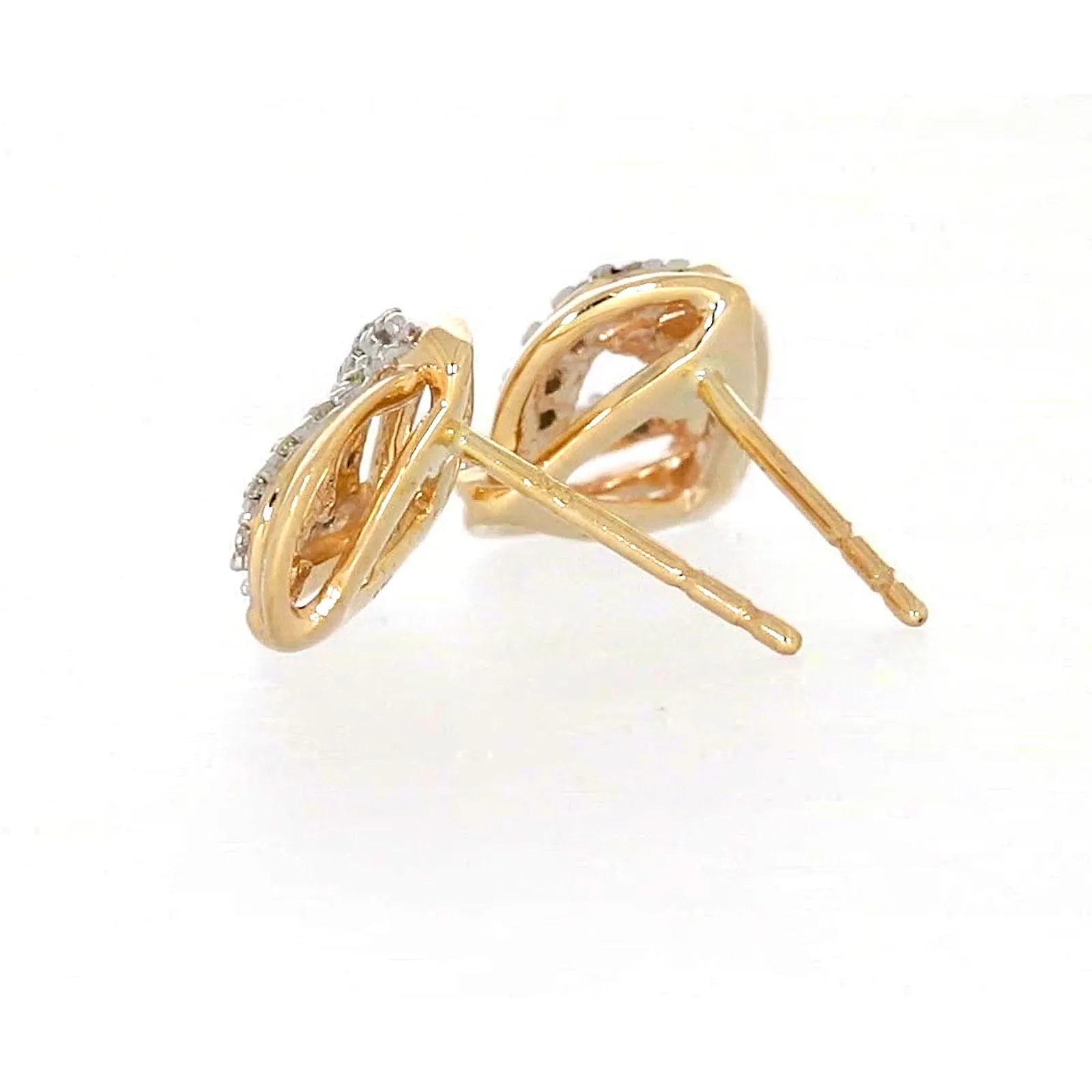 9ct Yellow Gold Round Brilliant Cut 0.12 CARAT tw of Diamonds Stud Earrings