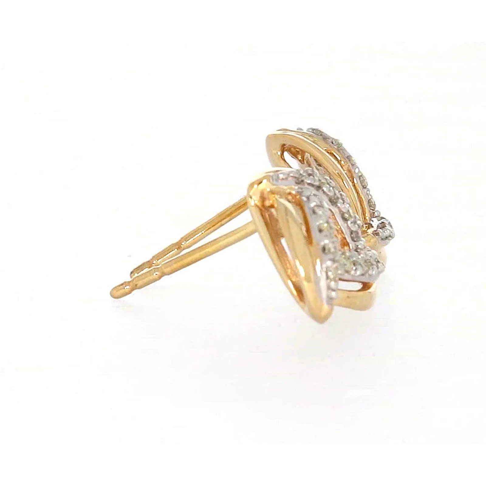 9ct Yellow Gold Round Brilliant Cut 0.12 CARAT tw of Diamonds Stud Earrings
