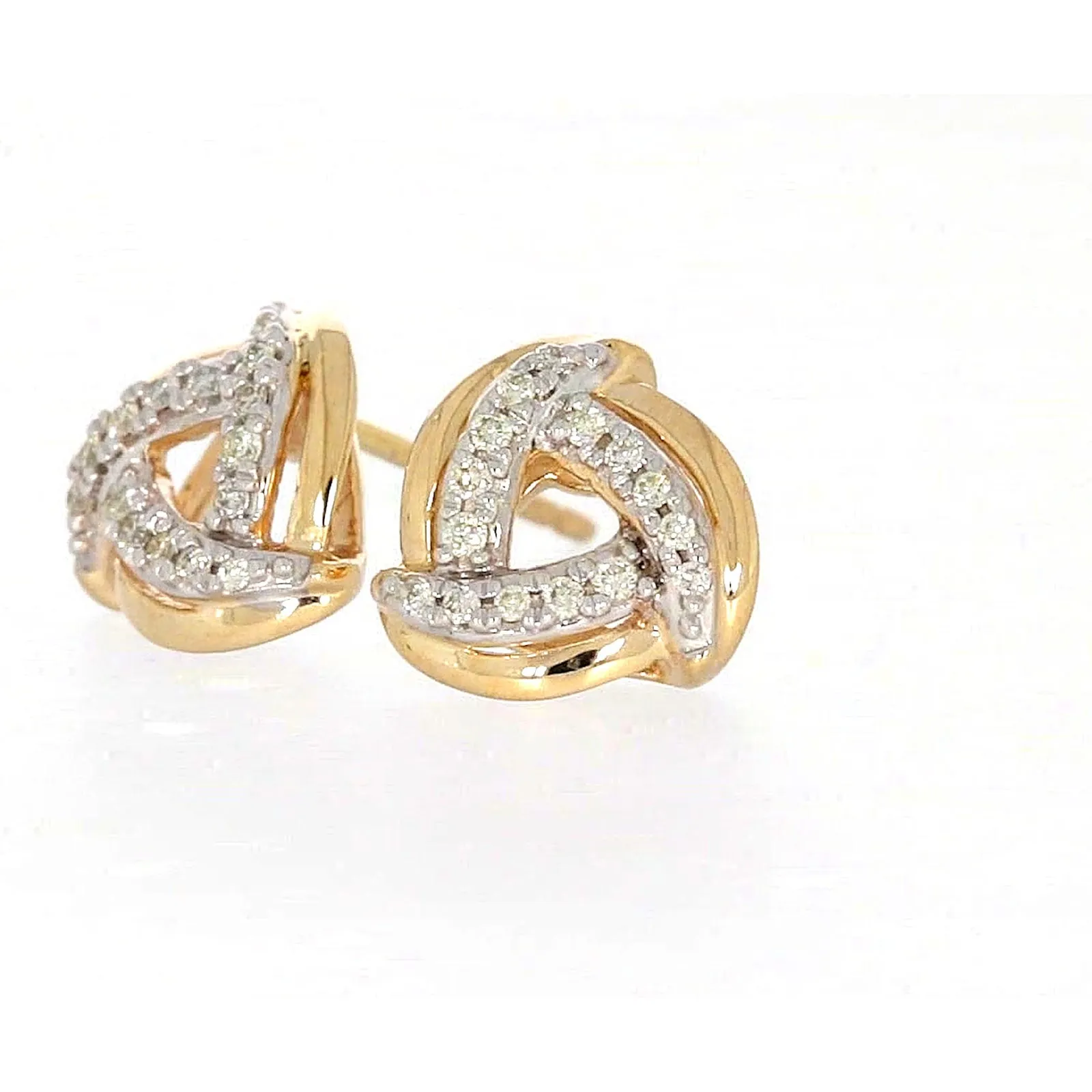 9ct Yellow Gold Round Brilliant Cut 0.12 CARAT tw of Diamonds Stud Earrings
