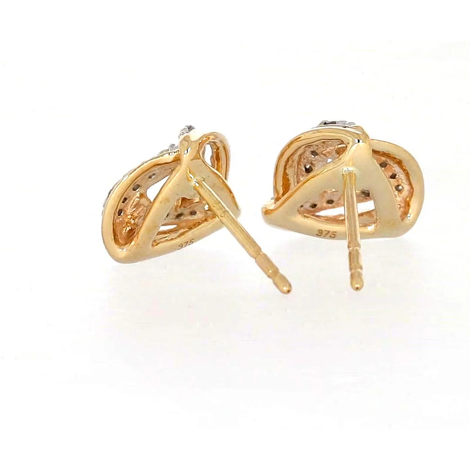 9ct Yellow Gold Round Brilliant Cut 0.12 CARAT tw of Diamonds Stud Earrings