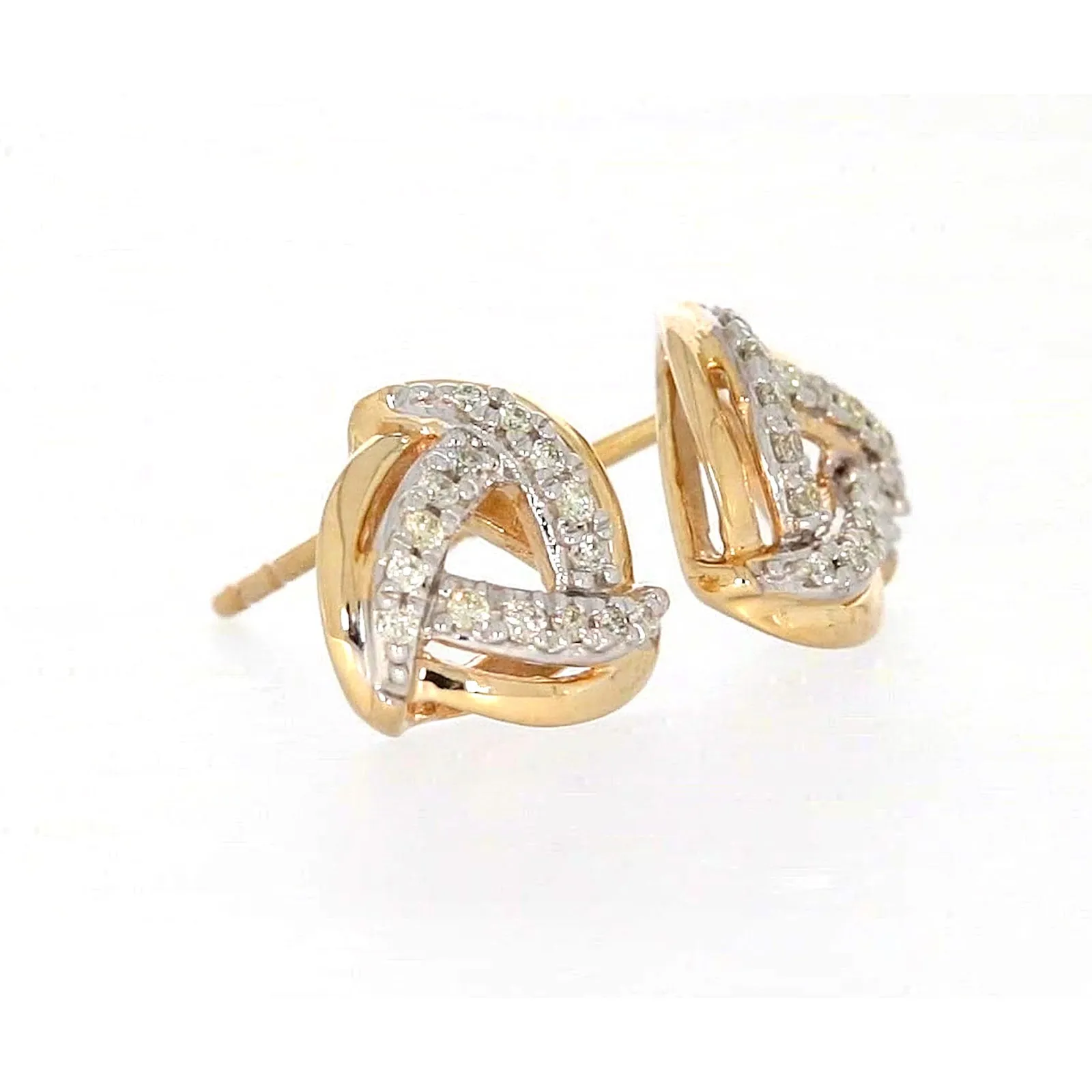 9ct Yellow Gold Round Brilliant Cut 0.12 CARAT tw of Diamonds Stud Earrings