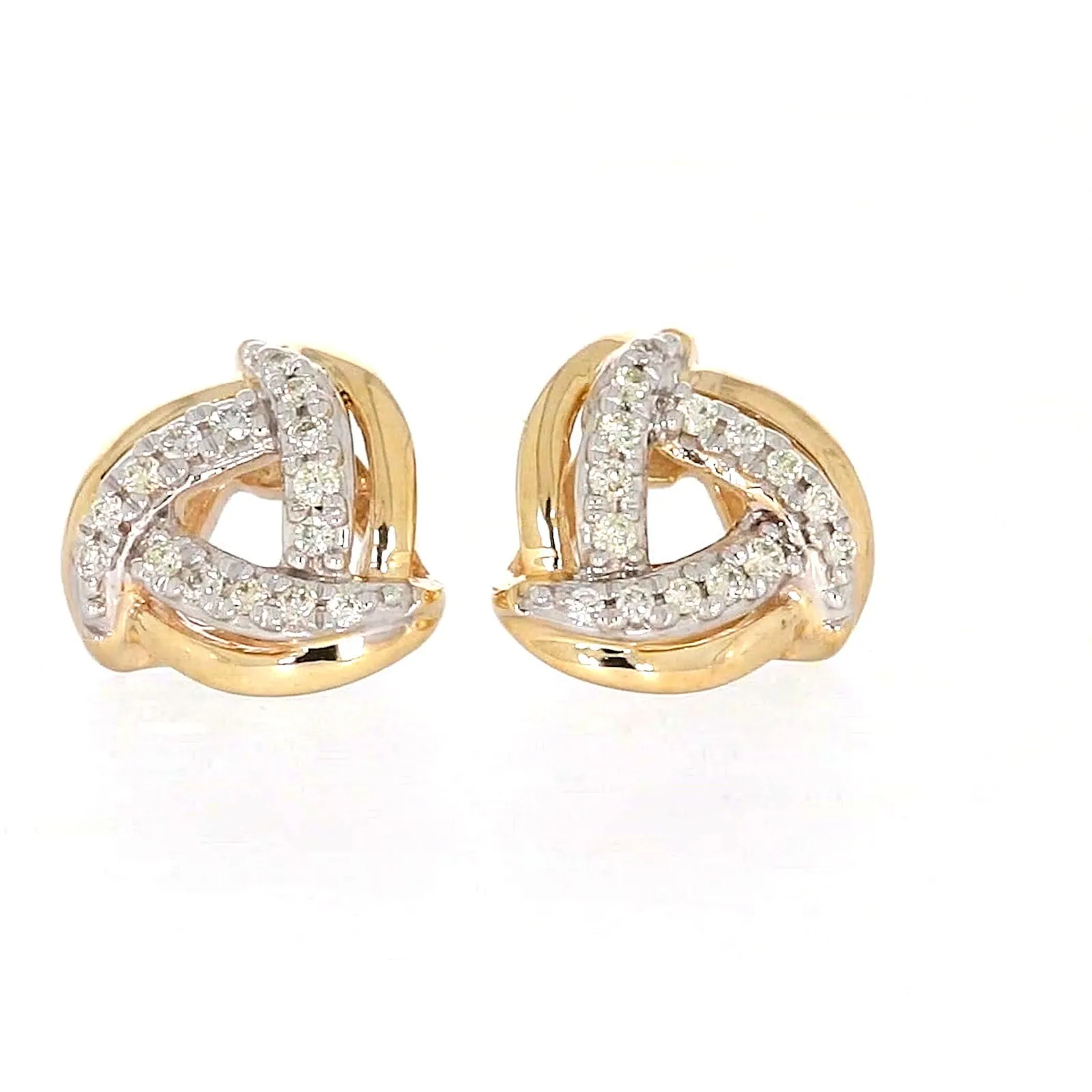 9ct Yellow Gold Round Brilliant Cut 0.12 CARAT tw of Diamonds Stud Earrings