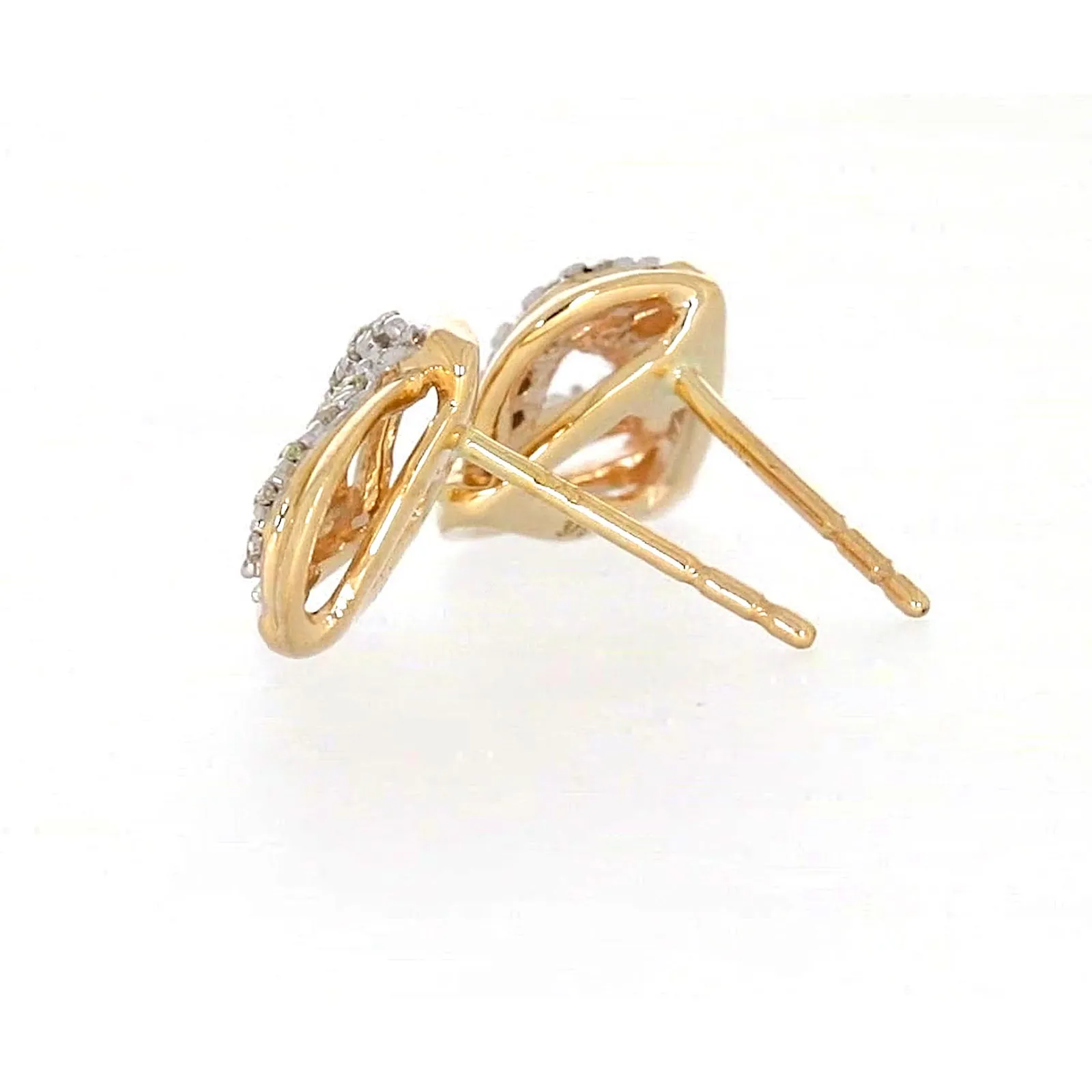 9ct Yellow Gold Round Brilliant Cut 0.12 CARAT tw of Diamonds Stud Earrings