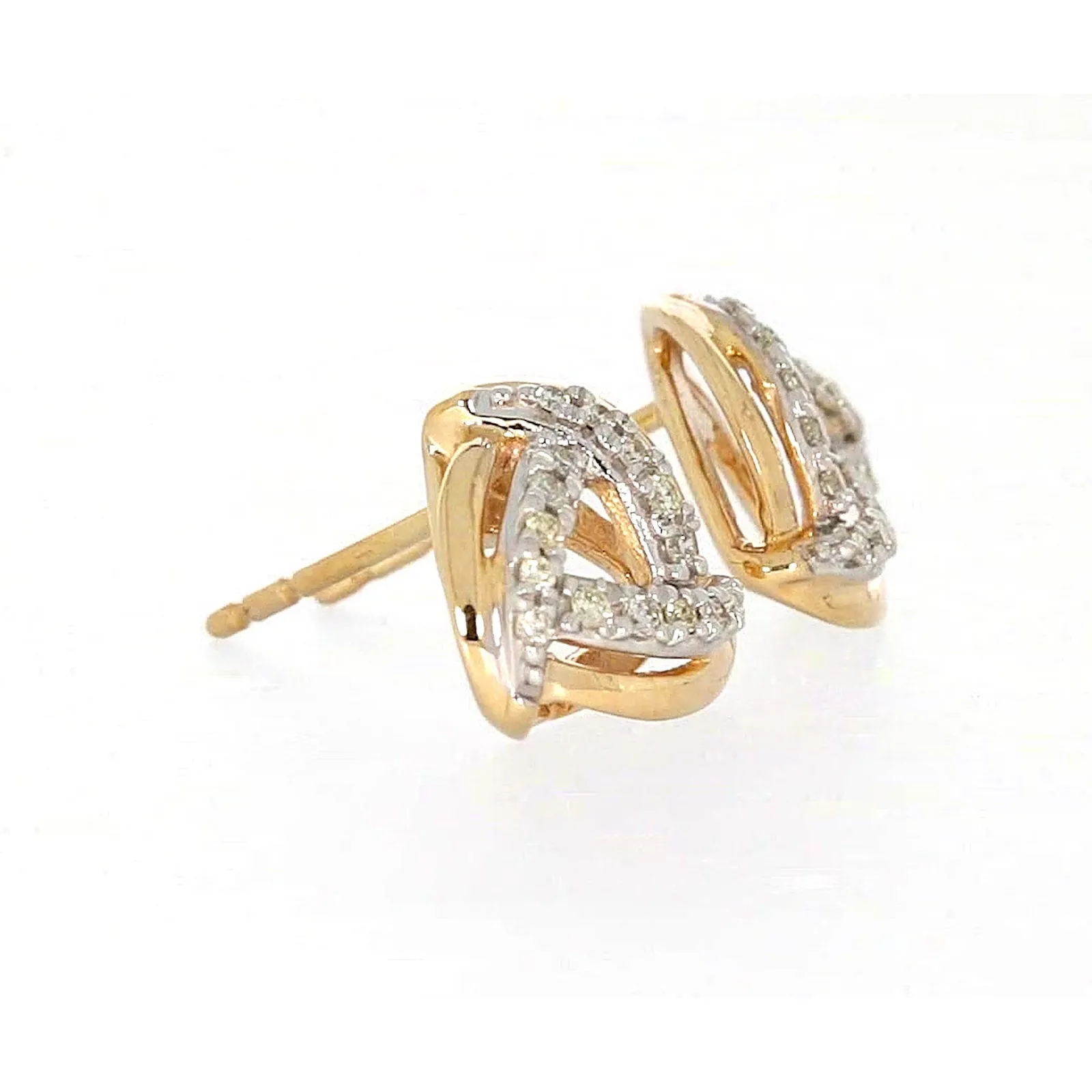 9ct Yellow Gold Round Brilliant Cut 0.12 CARAT tw of Diamonds Stud Earrings