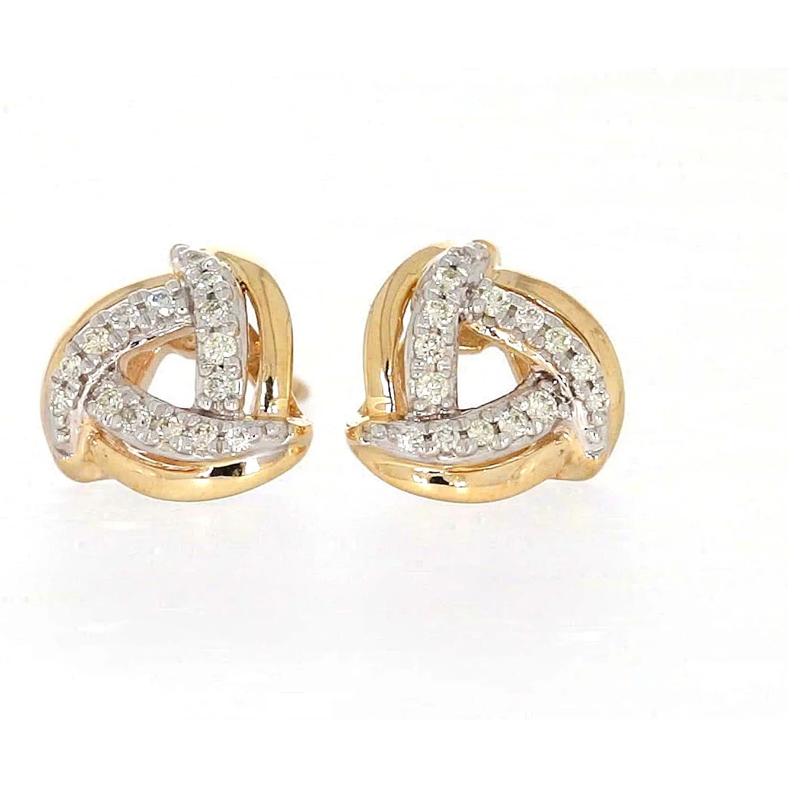 9ct Yellow Gold Round Brilliant Cut 0.12 CARAT tw of Diamonds Stud Earrings