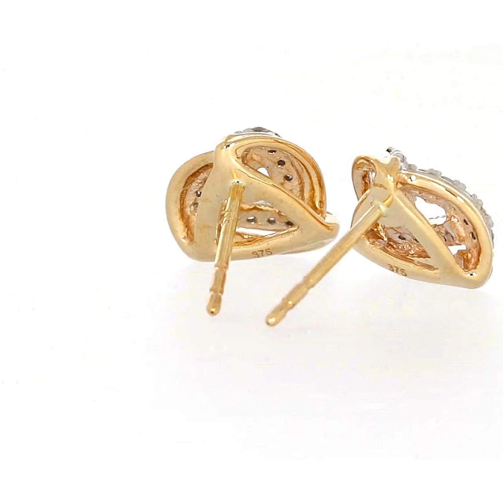 9ct Yellow Gold Round Brilliant Cut 0.12 CARAT tw of Diamonds Stud Earrings