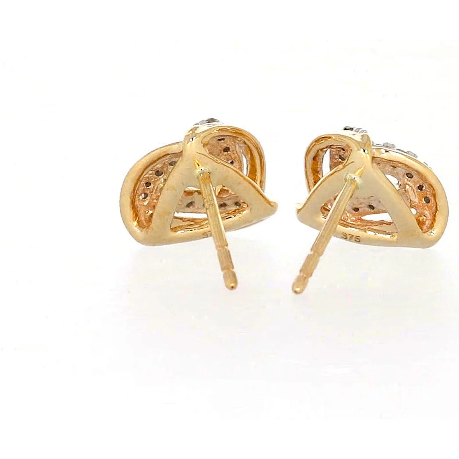 9ct Yellow Gold Round Brilliant Cut 0.12 CARAT tw of Diamonds Stud Earrings