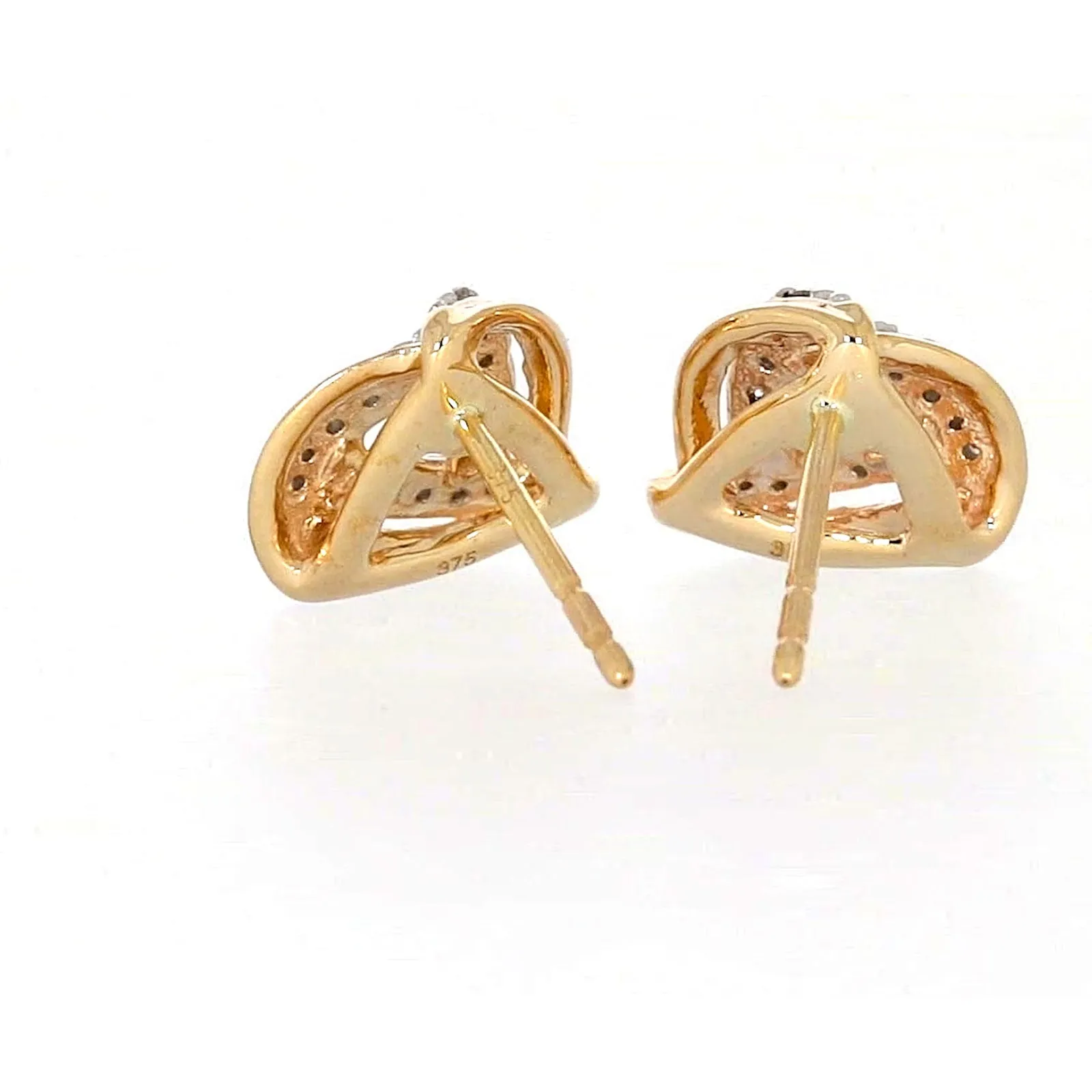 9ct Yellow Gold Round Brilliant Cut 0.12 CARAT tw of Diamonds Stud Earrings