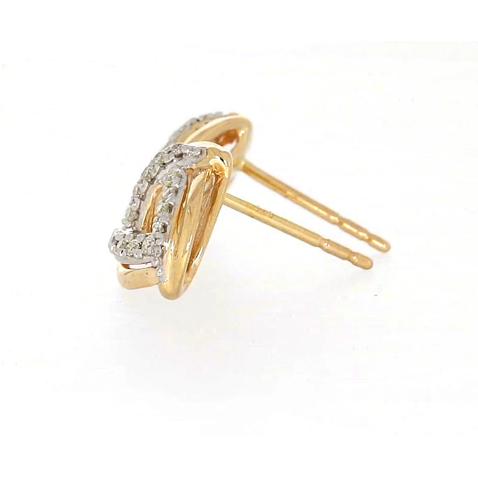 9ct Yellow Gold Round Brilliant Cut 0.12 CARAT tw of Diamonds Stud Earrings