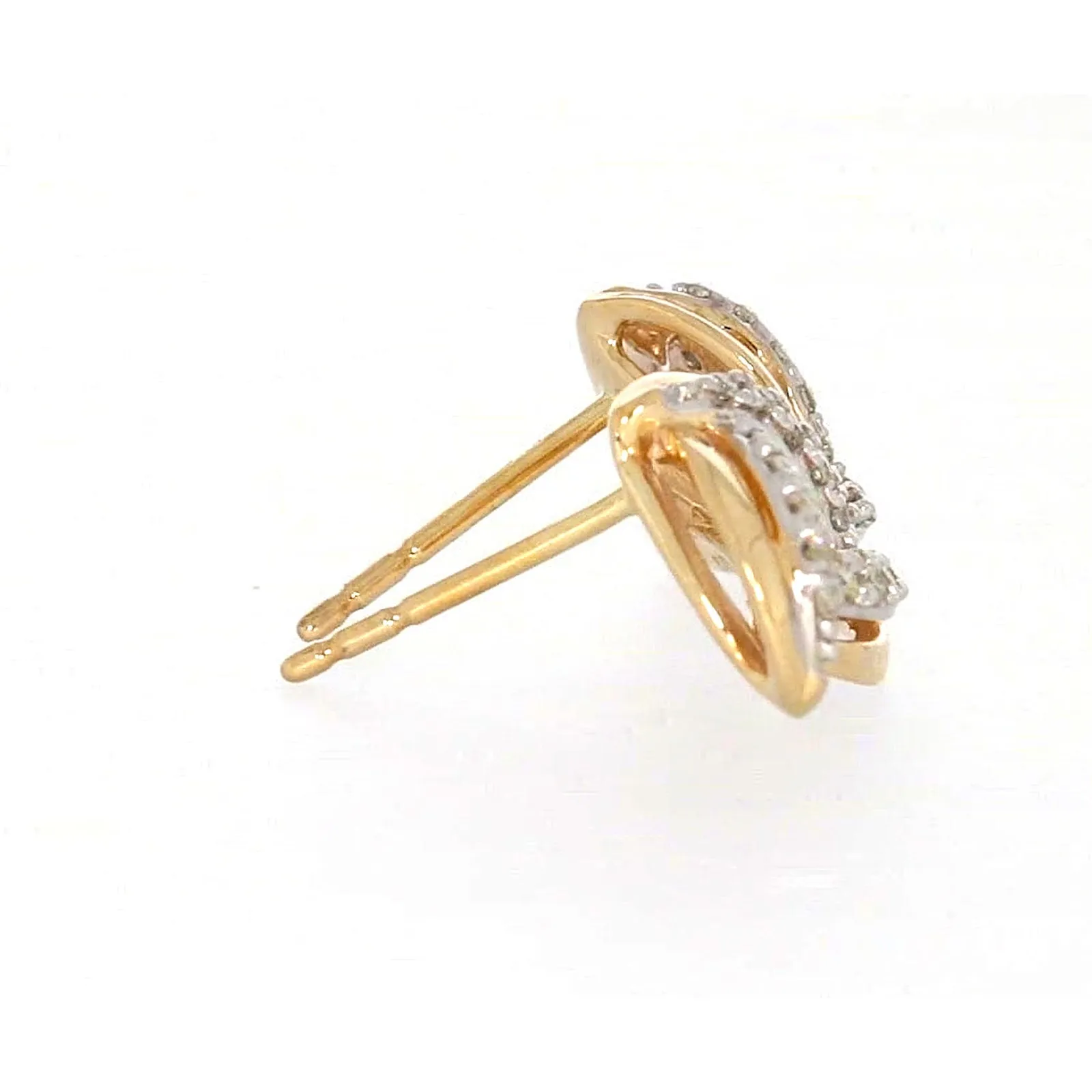 9ct Yellow Gold Round Brilliant Cut 0.12 CARAT tw of Diamonds Stud Earrings