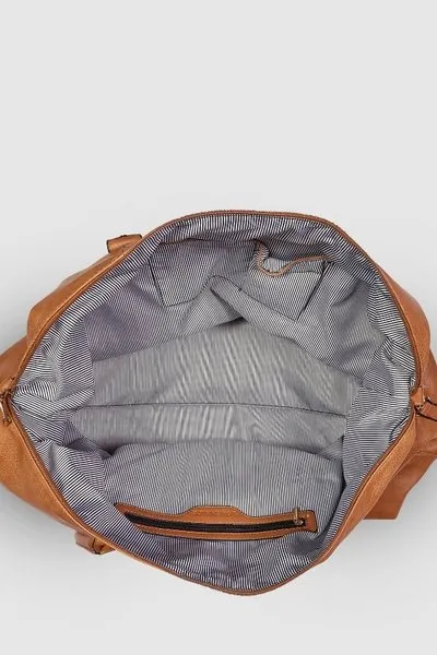 ALEXIS WEEKENDER TRAVEL BAG CAMEL STRIPE STRAP