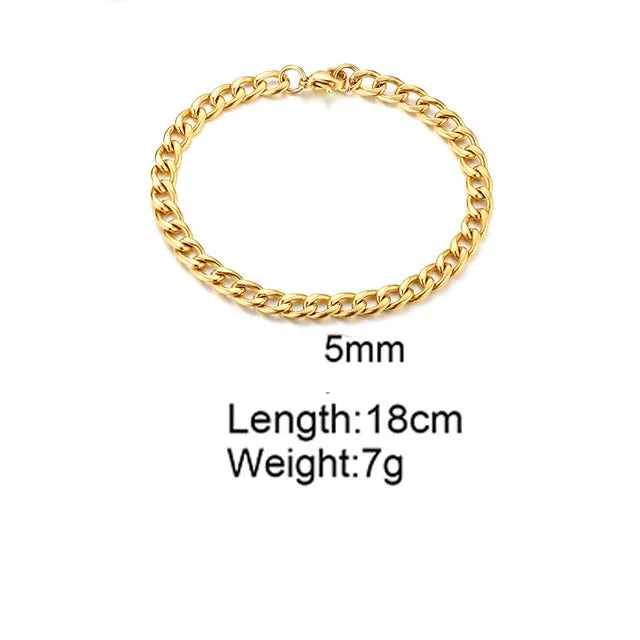 Anklets For Men Bracelet, Cuban Chain Anklet Bracelet