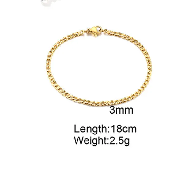 Anklets For Men Bracelet, Cuban Chain Anklet Bracelet